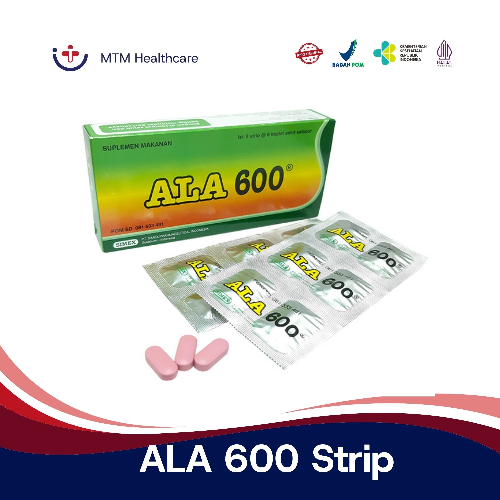 ALA 600 Strip 6 Tablet Vitamin Suplemen
