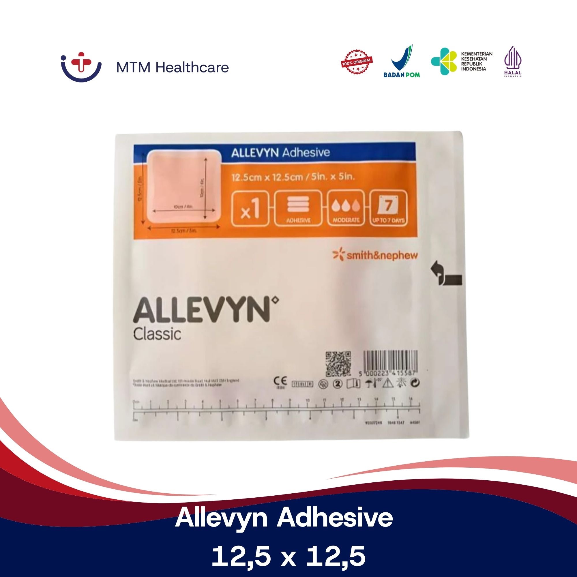 Allevyn Adhesive 12,5 x 12,5 cm per lembar