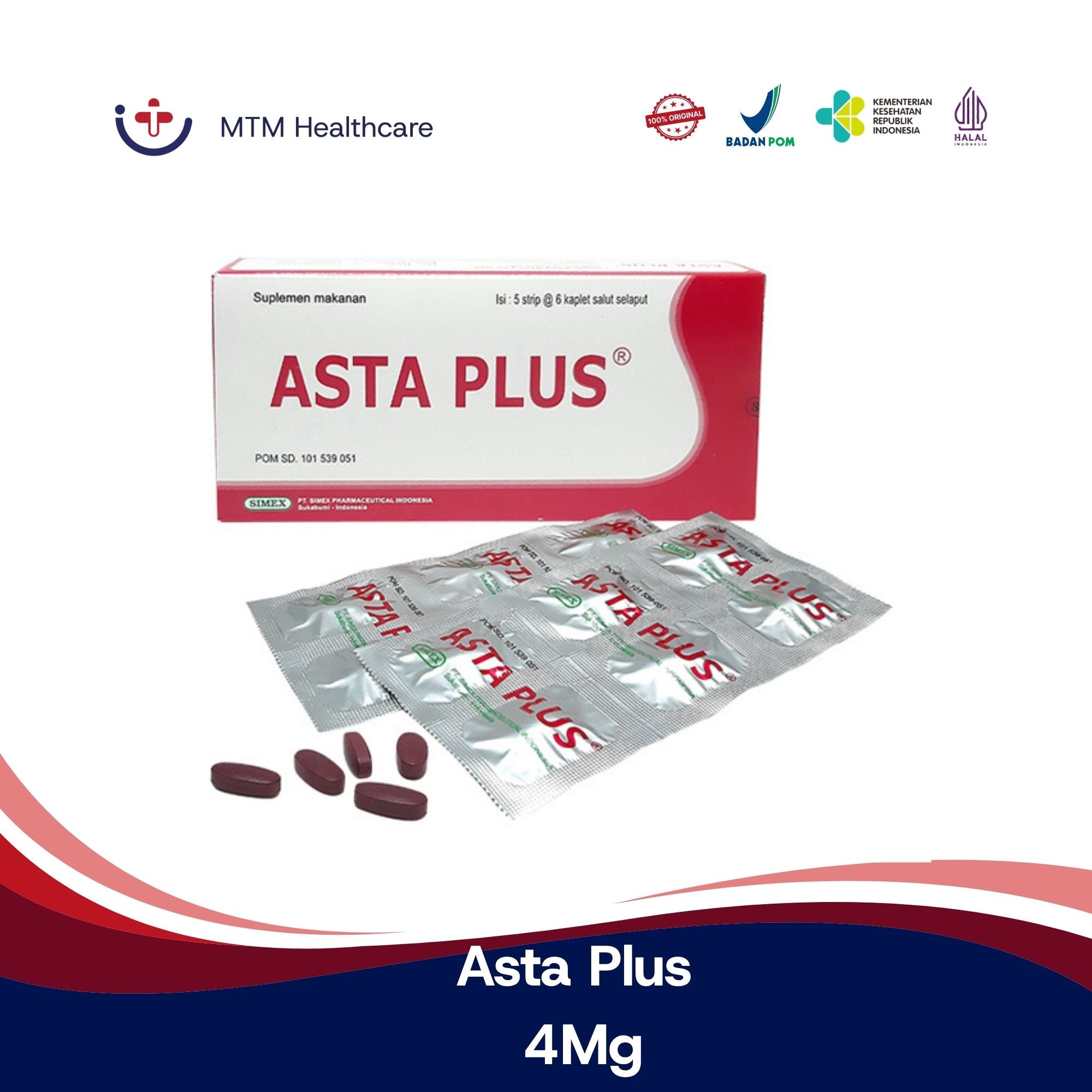 Asta Plus 4Mg Box Isi 30 Tablet Vitamin