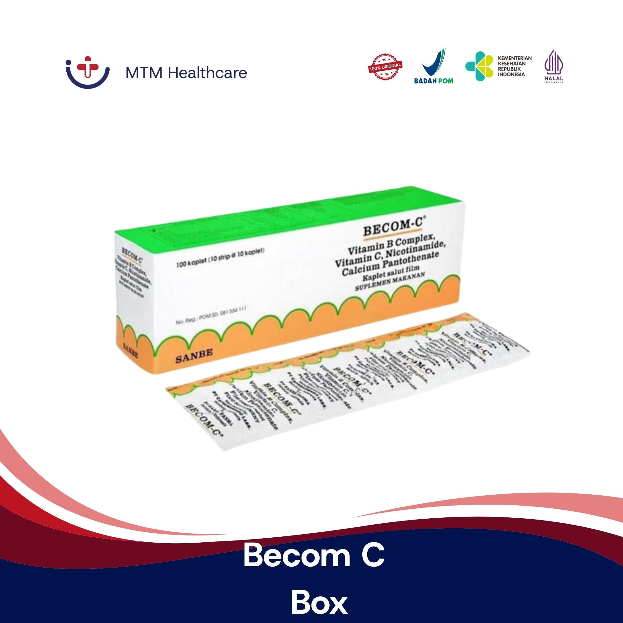 BECOM C BOX 100 KAPLET SANBE VITAMIN BECOM