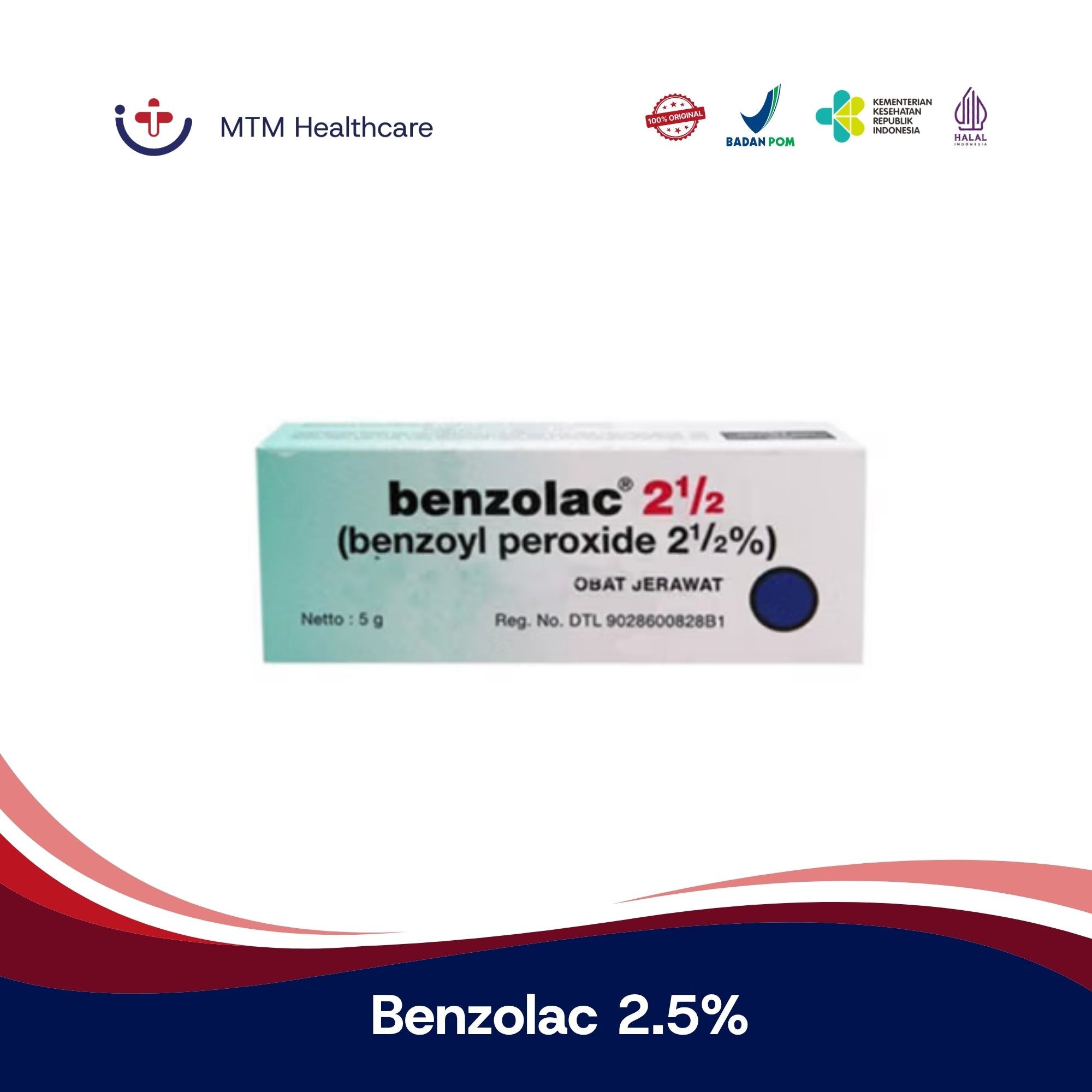 Benzolac 2.5% Gel 5 g Obat Jerawat