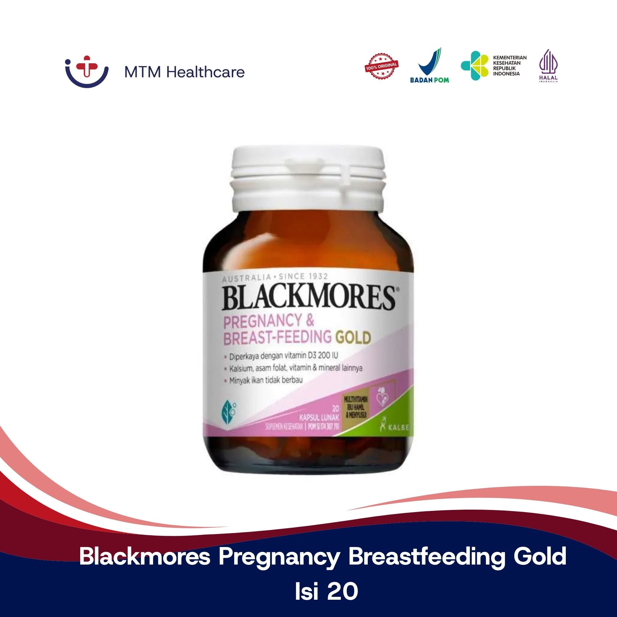 Blackmores Pregnancy Breastfeeding Gold Isi 20 Vitamin Suplemen