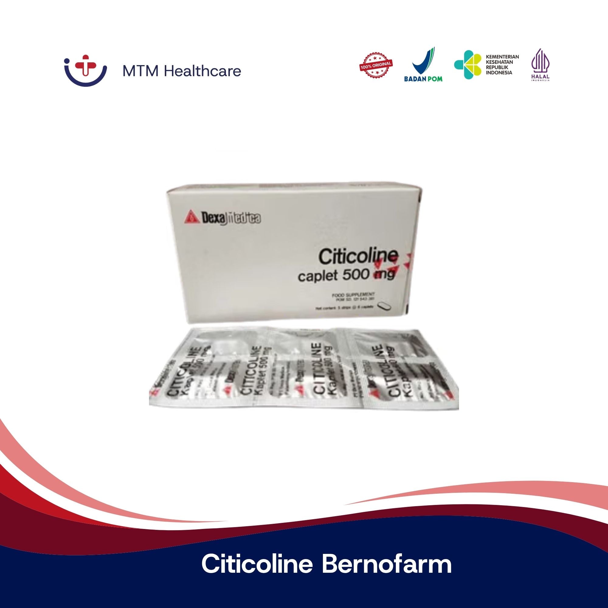 Citicoline 500 Mg Bernofarm Suplemen Makanan Box 30 Tablet
