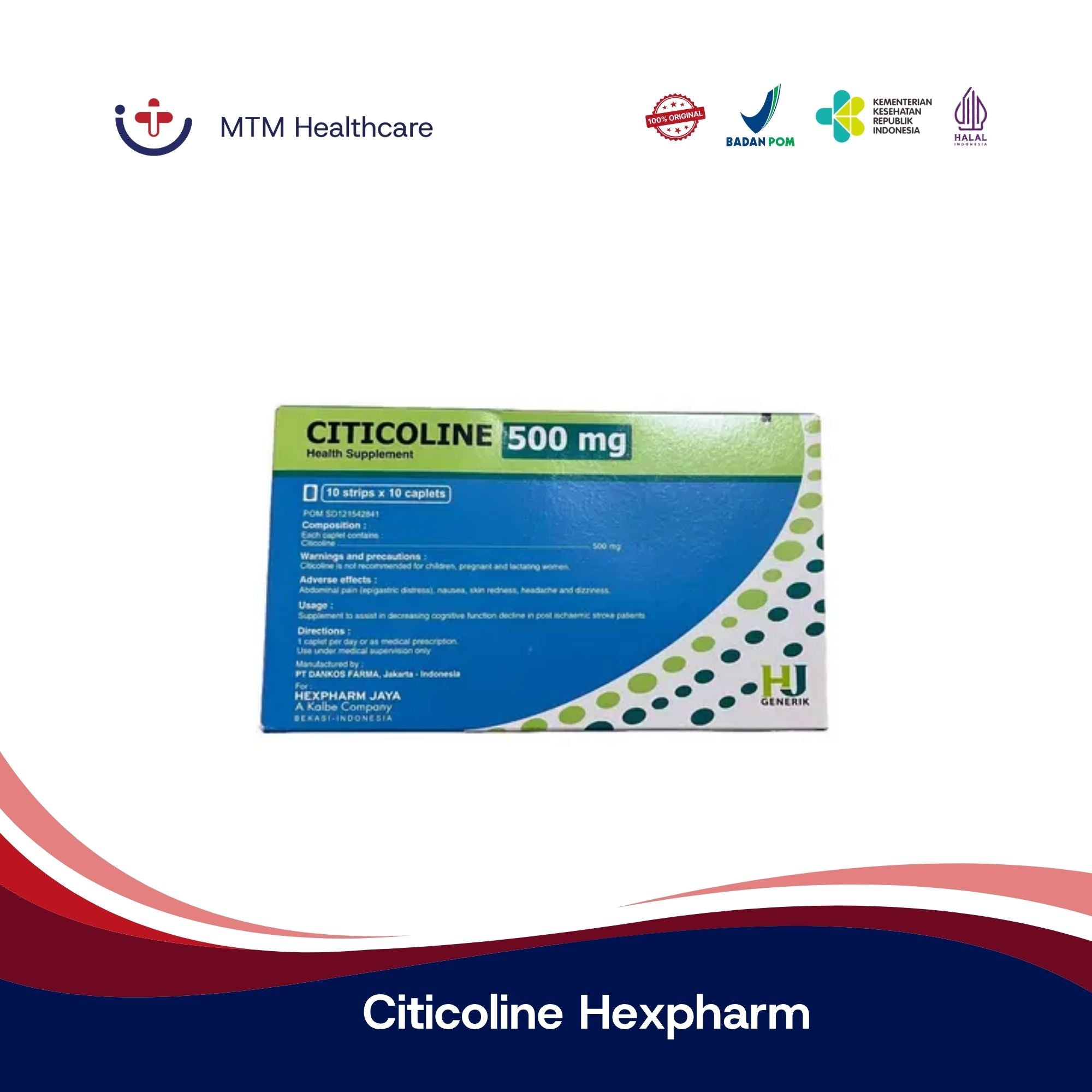 CITICOLINE HEXPHARM 500 MG BOX 100 KAPLET