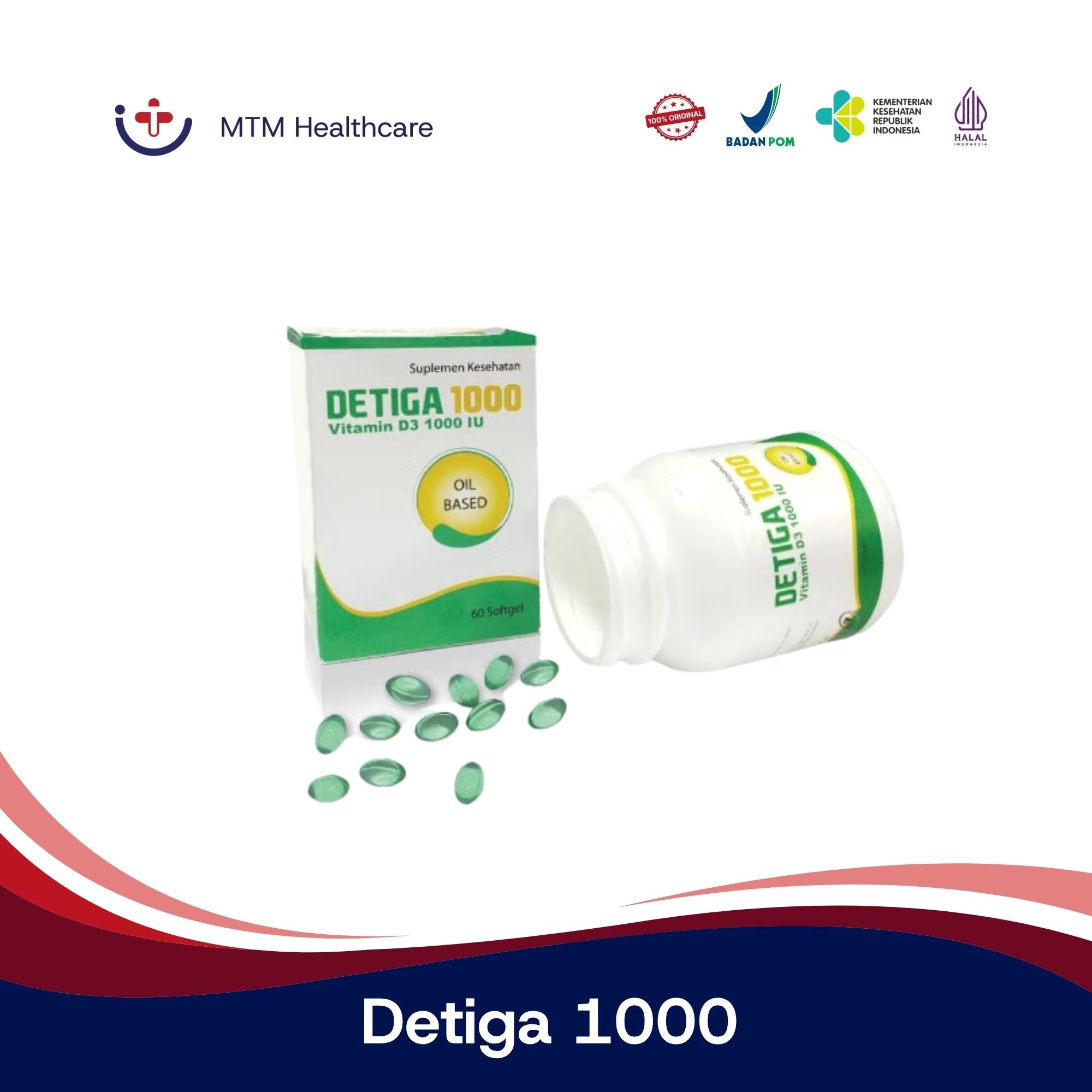 Detiga 1000 IU Botol isi 60 Softgels