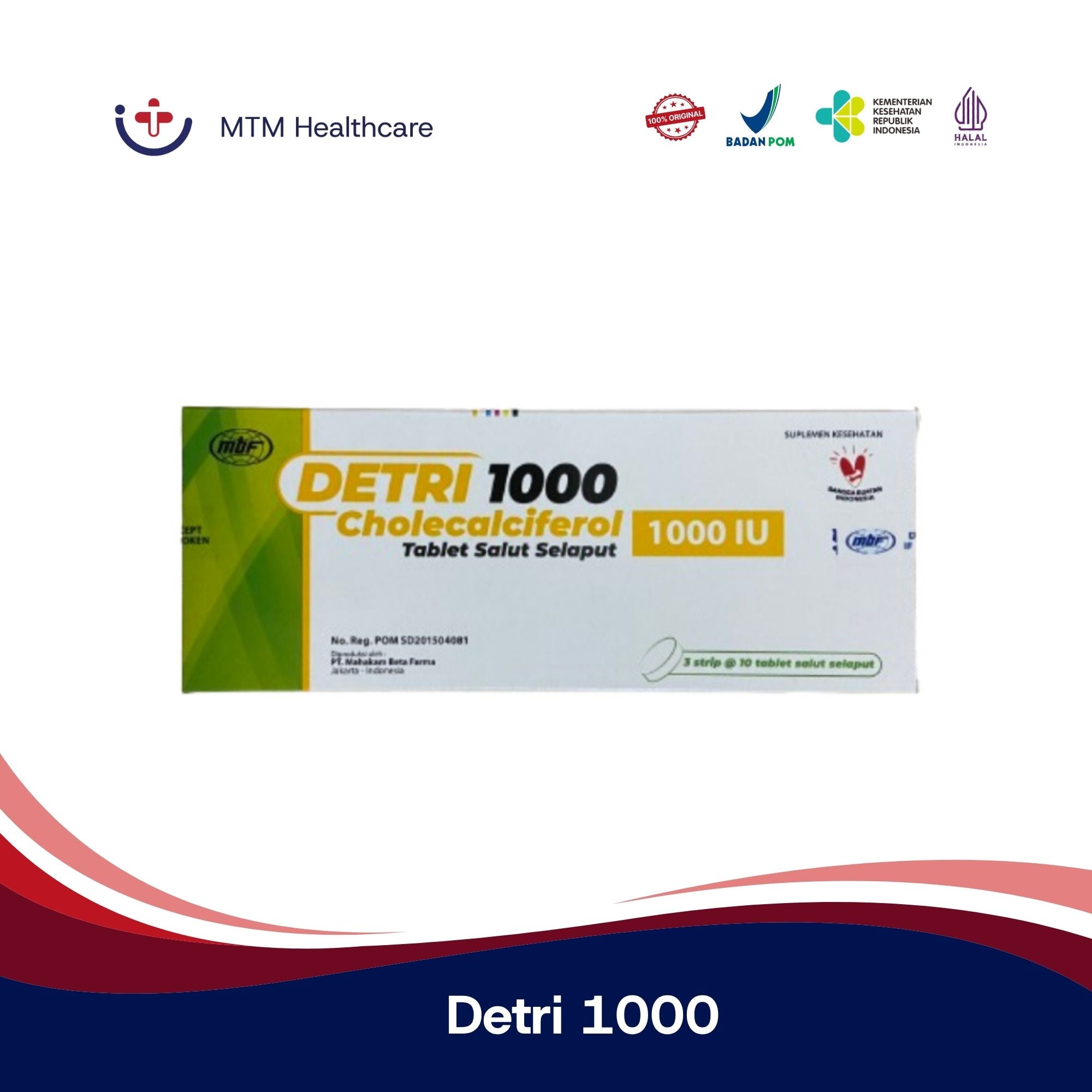 Detri 1000 Box Isi 30 Tablet Vitamin Suplemen