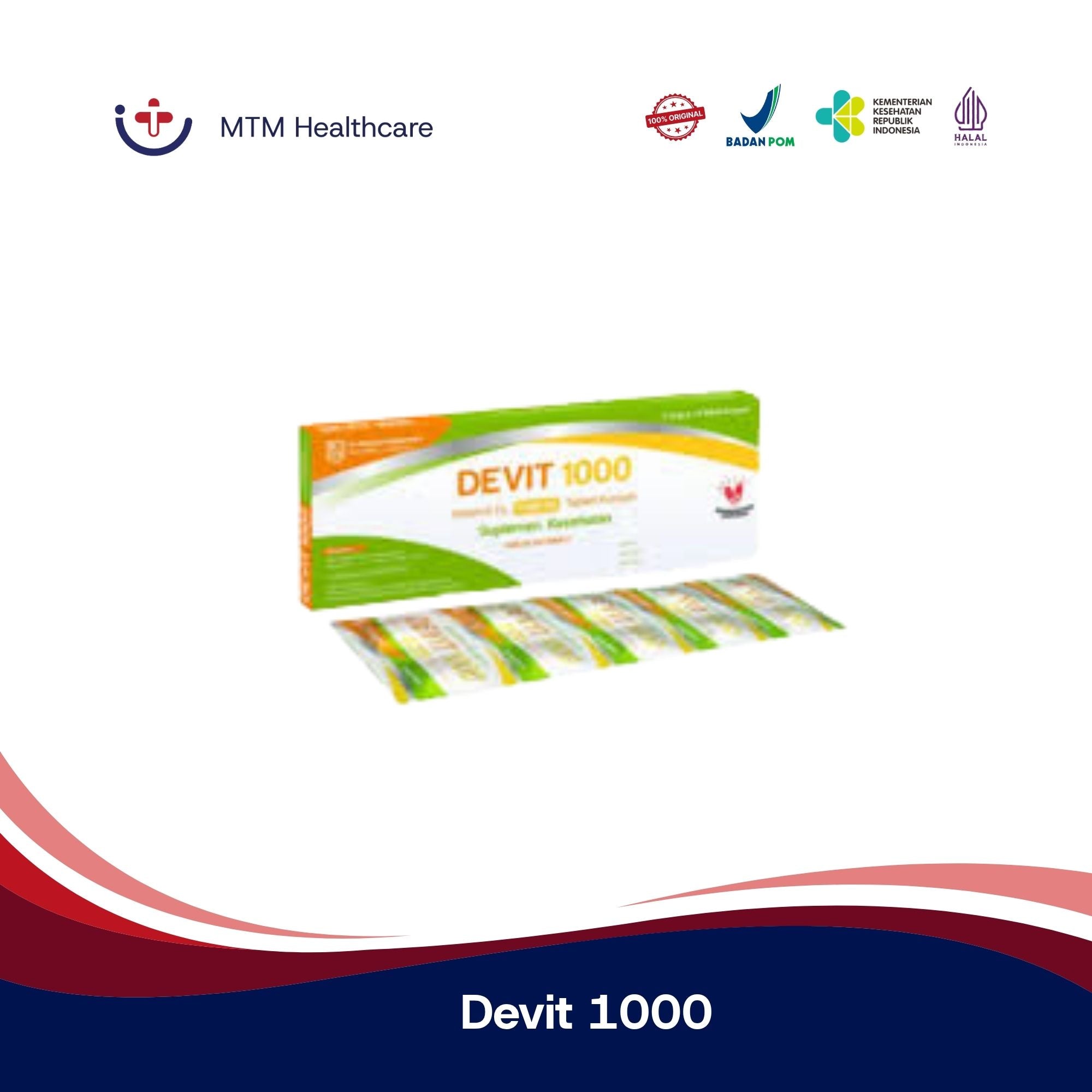 Devit 1000 IU Box Isi 30 Tablet Vitamin Suplemen
