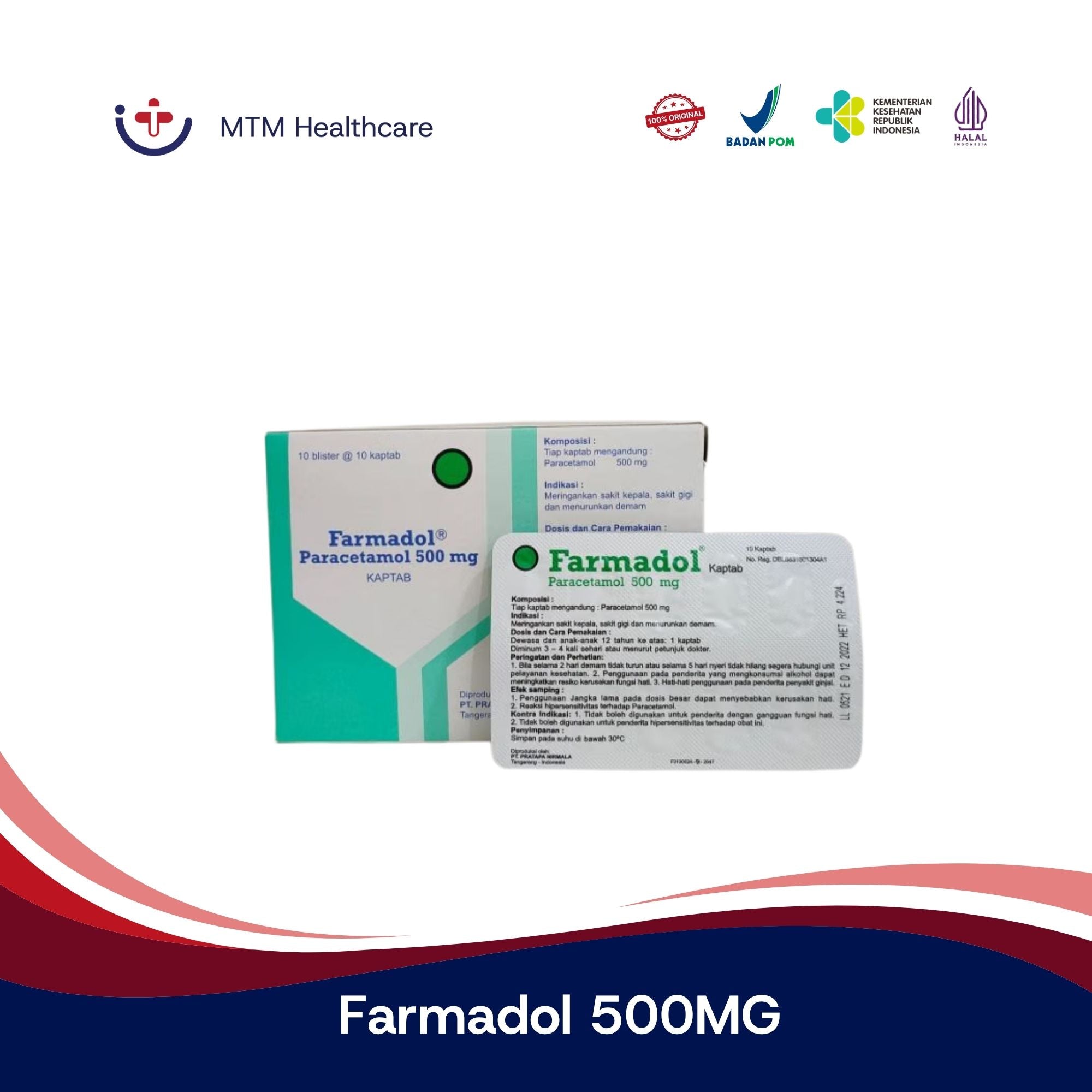 FARMADOL 500 MG BOX 100 TABLET