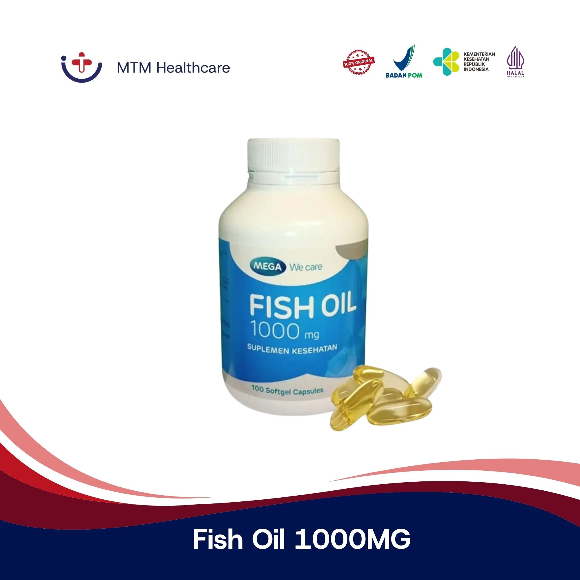 Mega We Care Fish Oil 1000MG Isi 100 Vitamin Suplemen