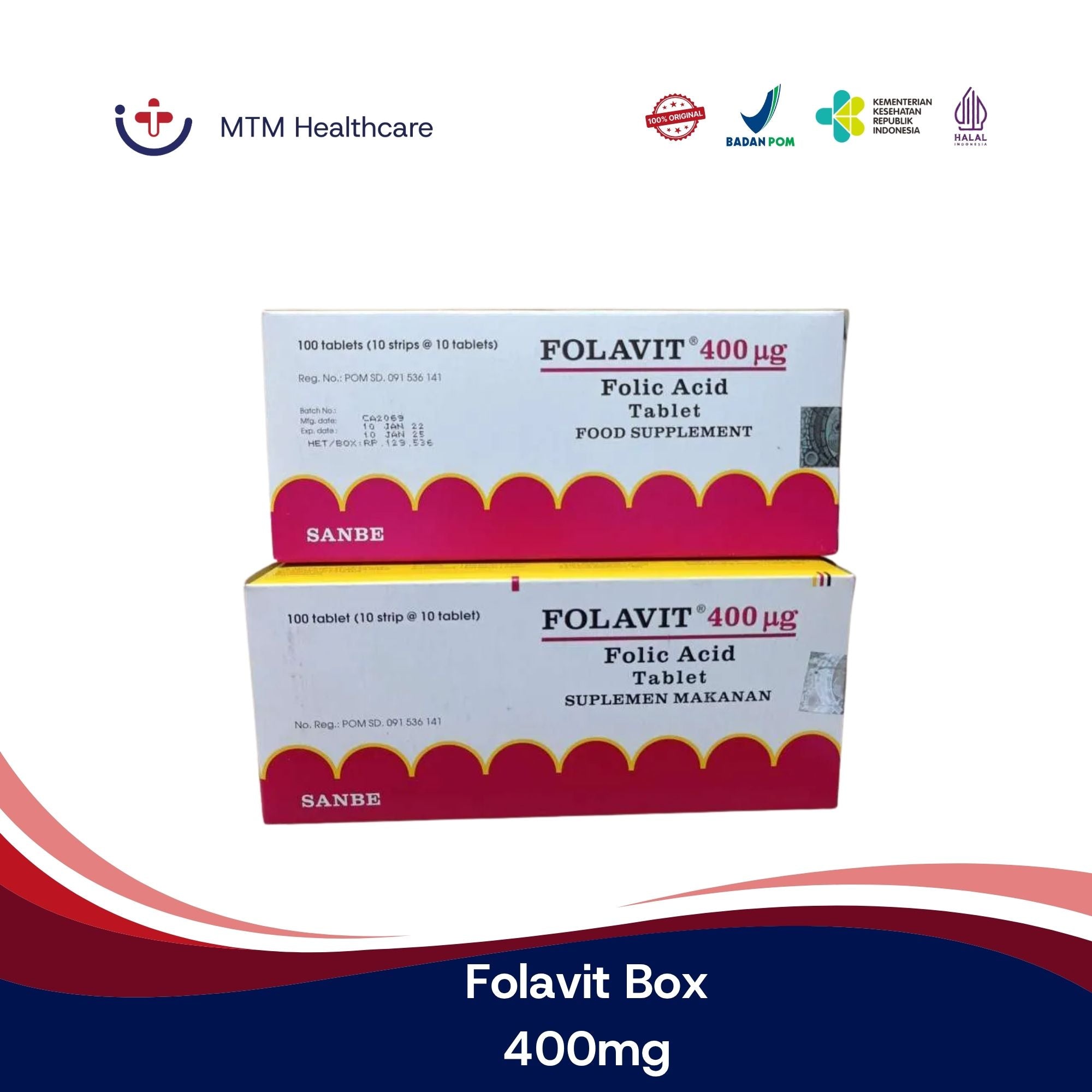 folavit 400mg box 100 tablet sanbe