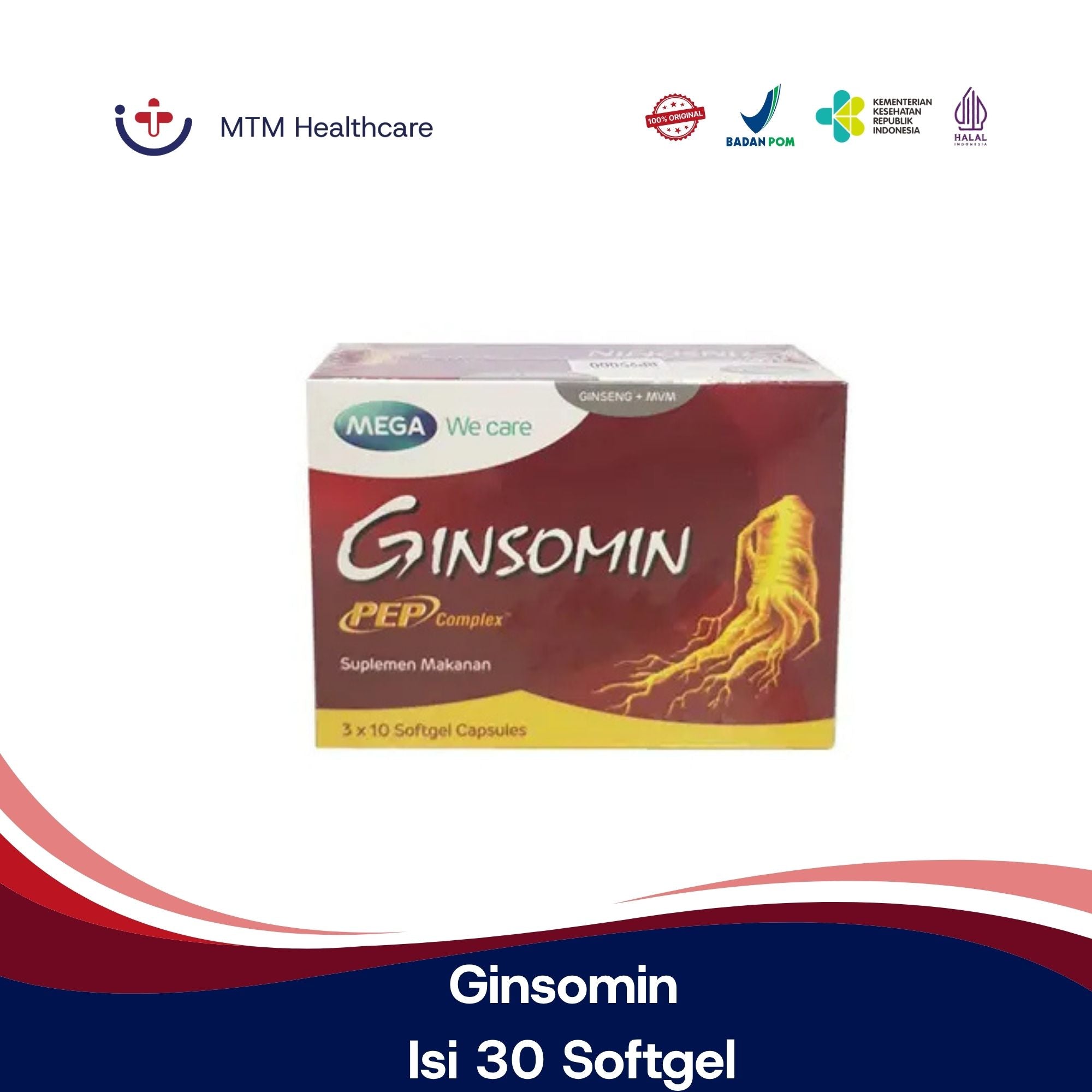 Ginsomin Mega We Care Isi 30 Softgels Vitamin Suplemen