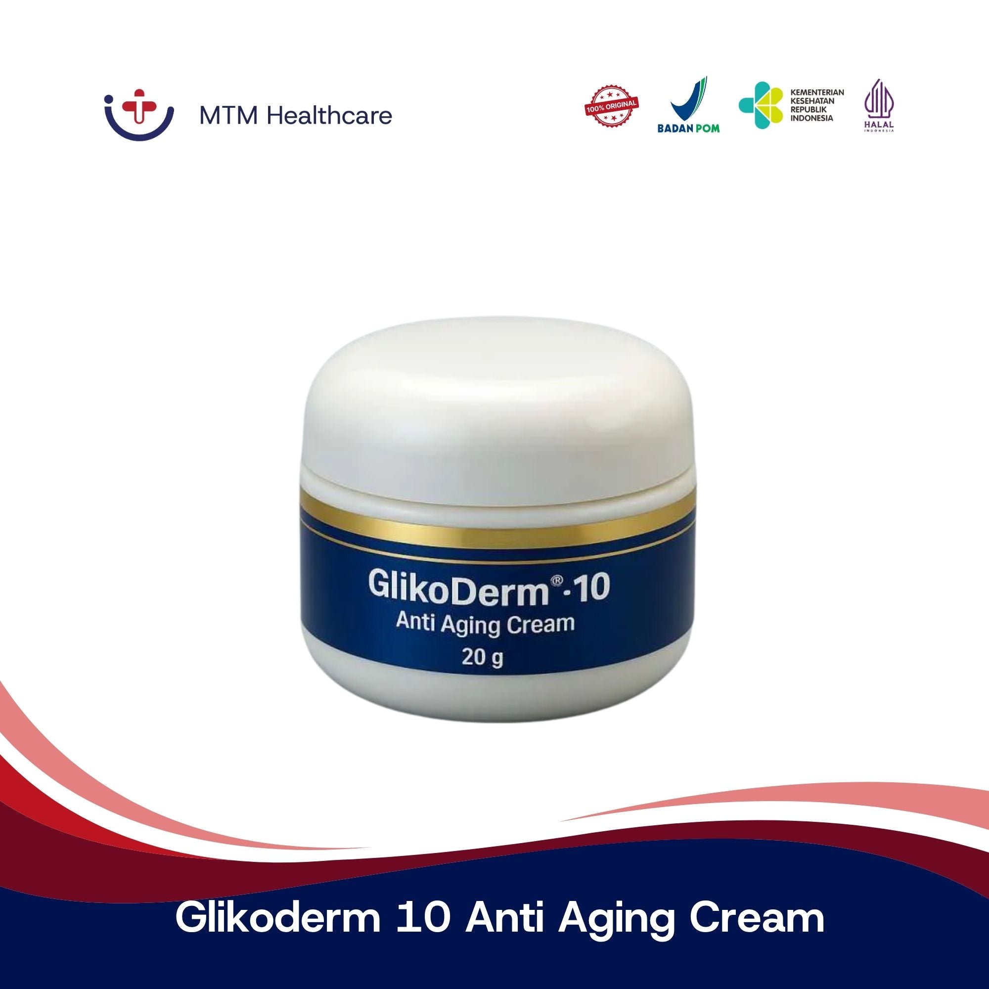 Glikoderm 10 Anti Aging Cream 20 Gram Pot Kecantikan