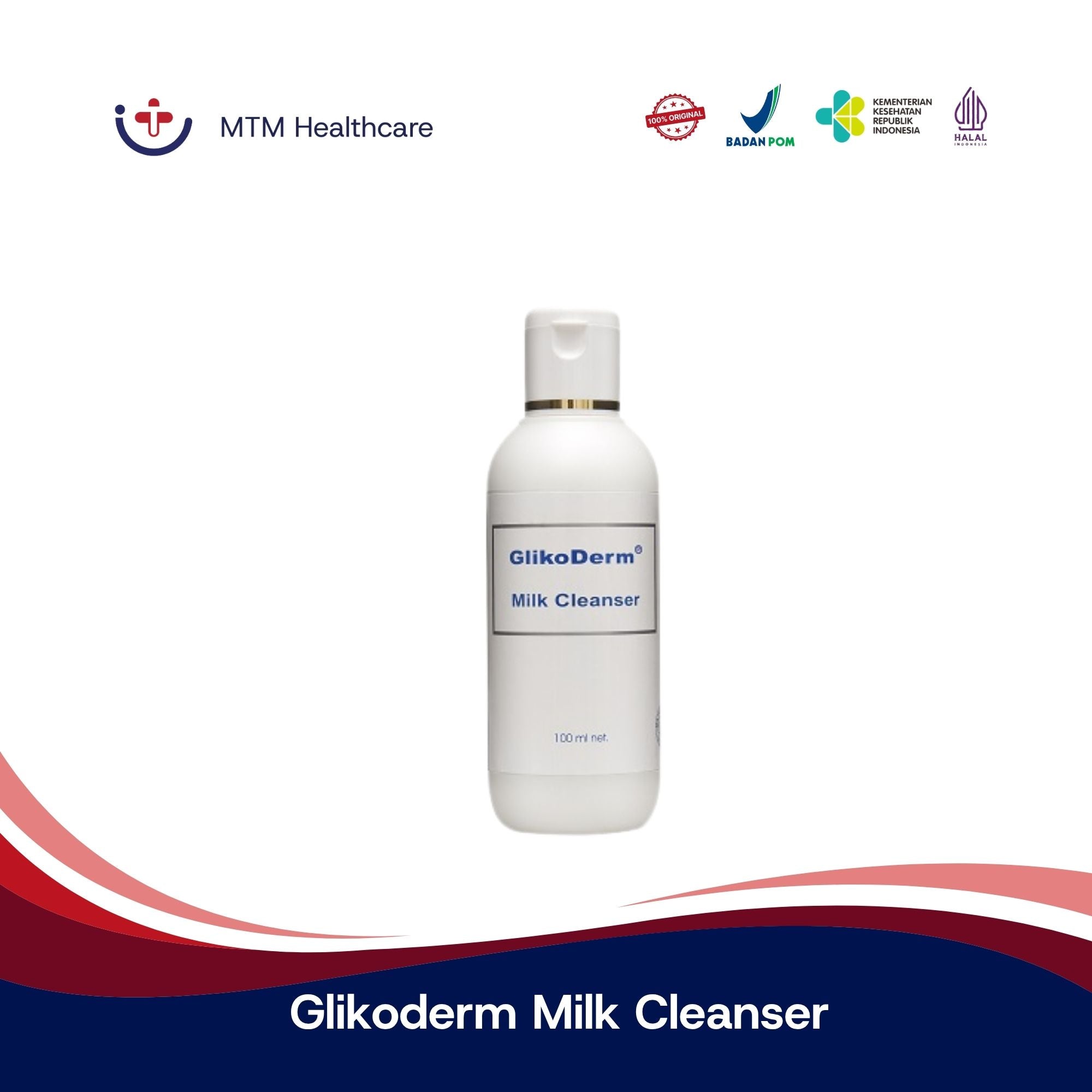 Glikoderm Milk Cleanser 100ML Botol pembersih make up
