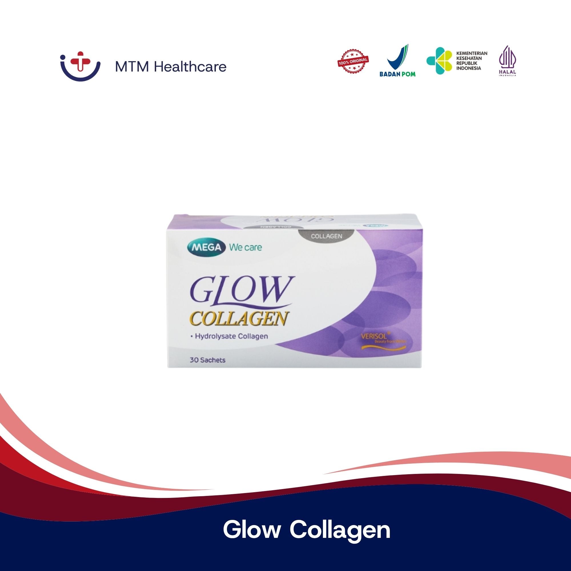 Glow Collagen Box Isi 30 Sachet Multivitamin Suplemen