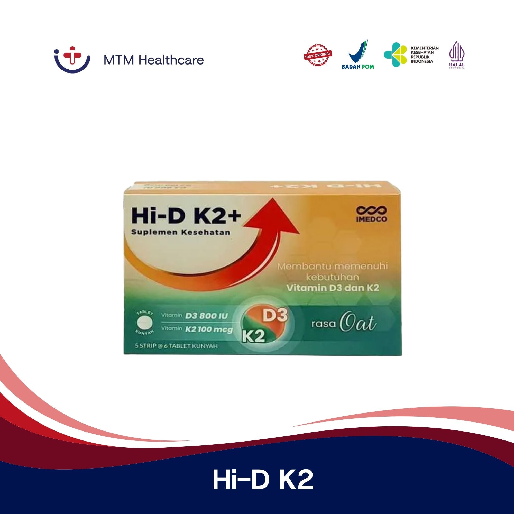 Hi-D K2 Isi 30 Tablet Vitamin Suplemen