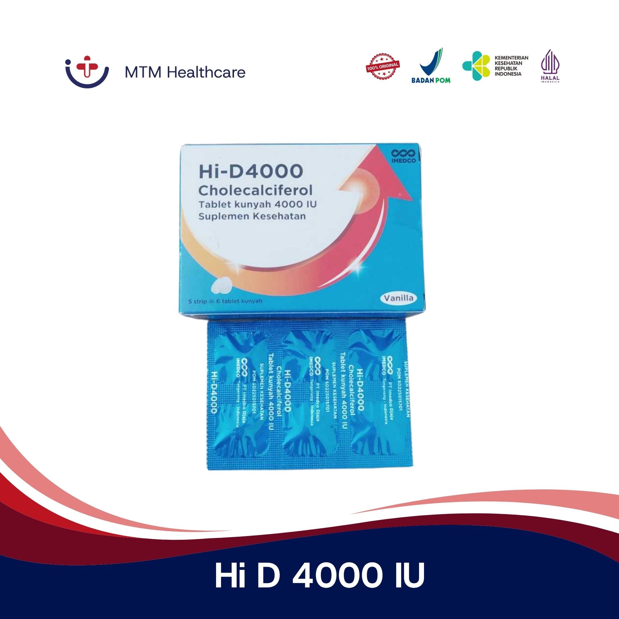 Hi D 4000 IU Box Isi 30 Tablet Vitamin Suplemen