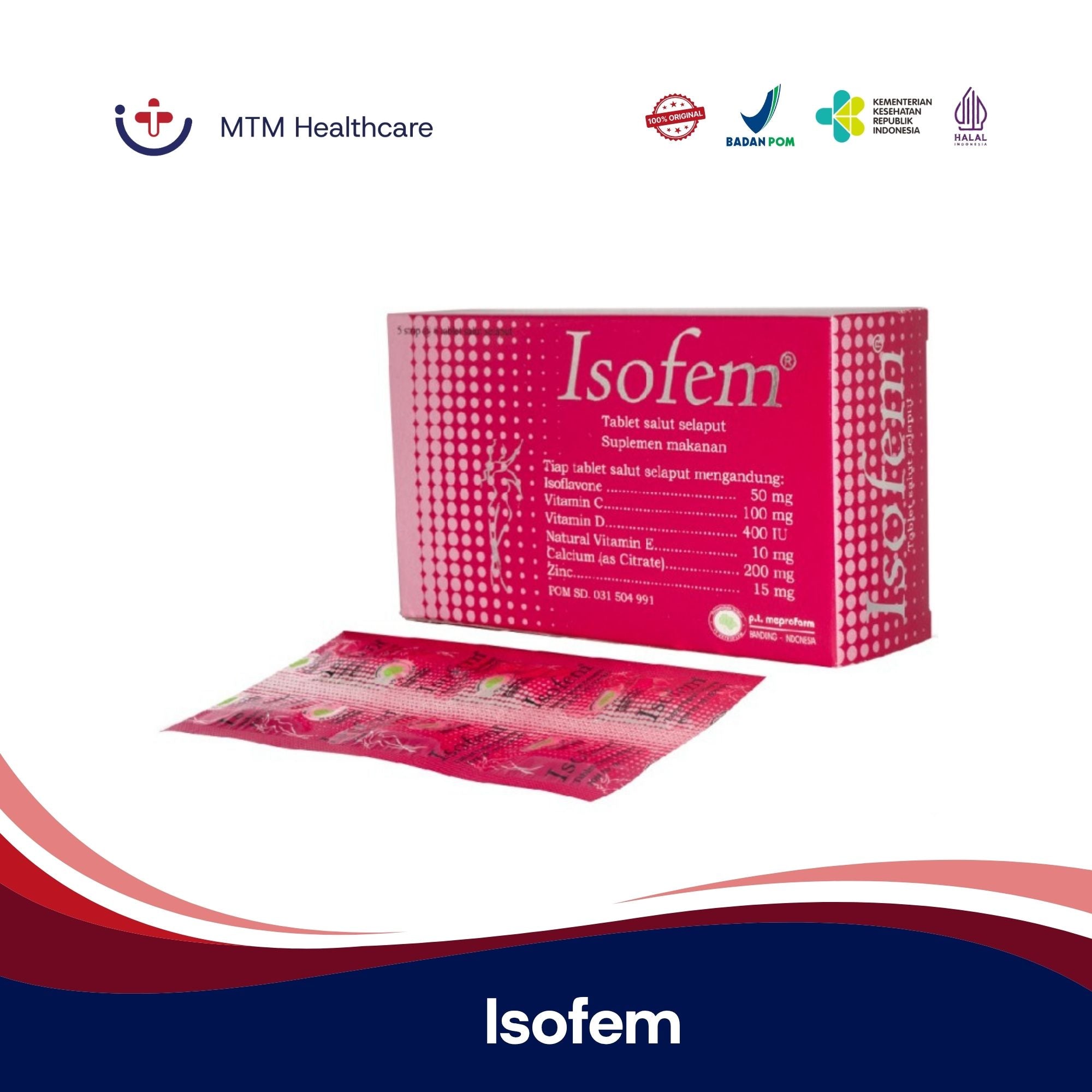 Isofem Box Isi 30 Vitamin Suplemen Kesehatan