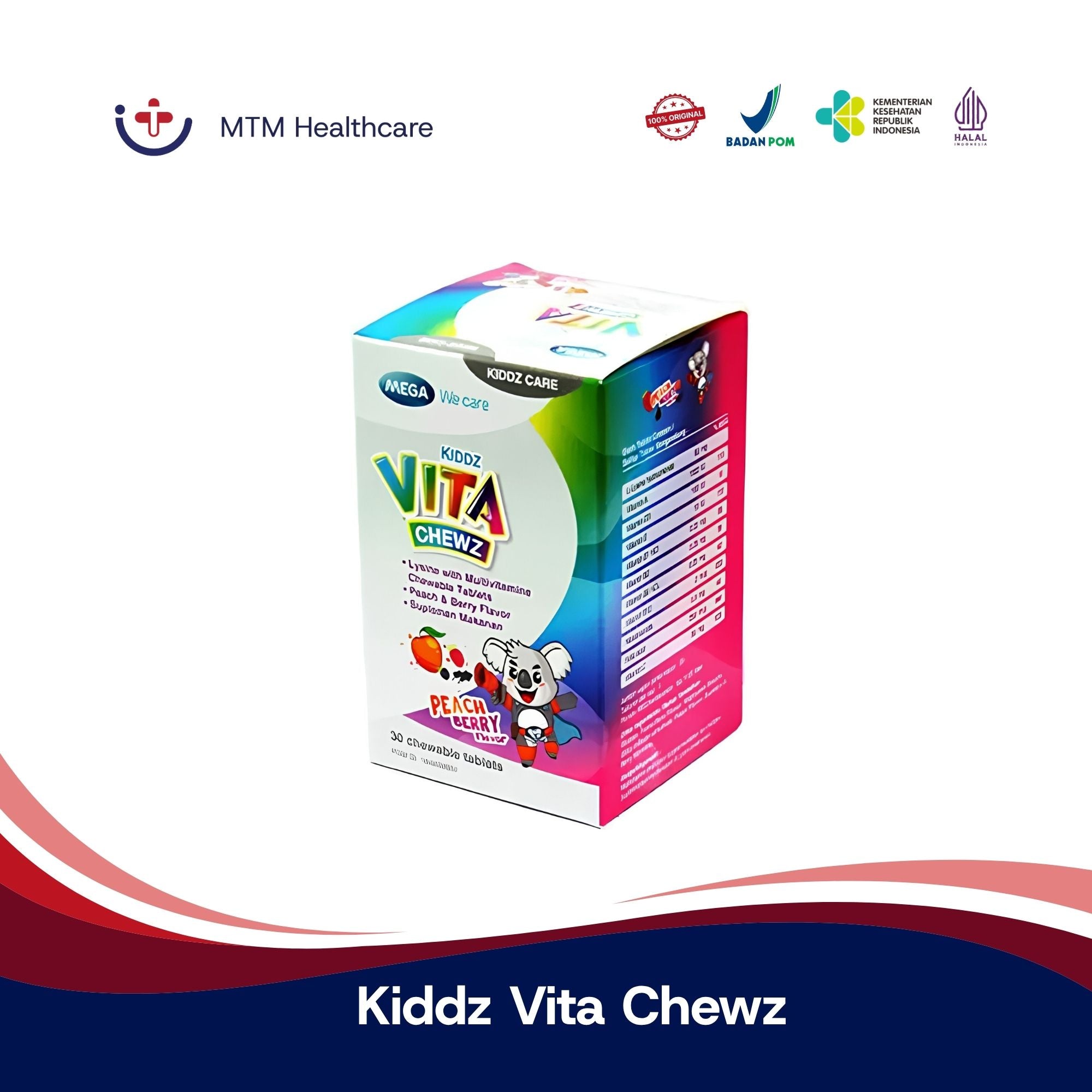 Kiddz Vita Chew Mega We Care Isi 30 Vitamin Suplemen