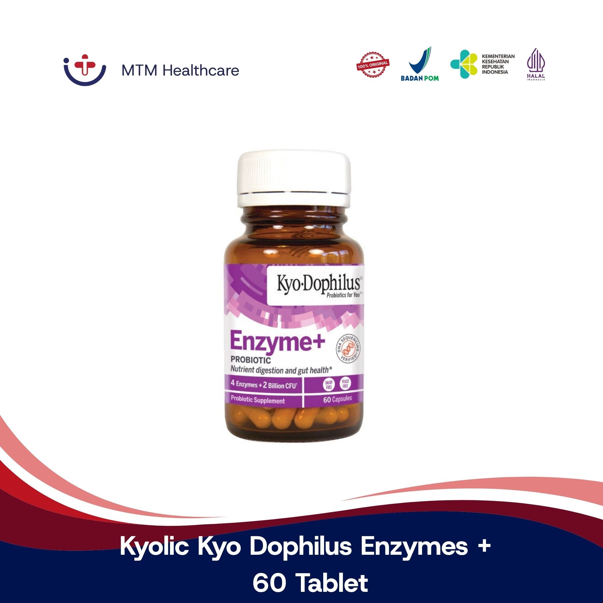 Kyolic Kyo Dophilus Enzymes + Probiotics 60 Caps BPOM Vitamin Suplemen