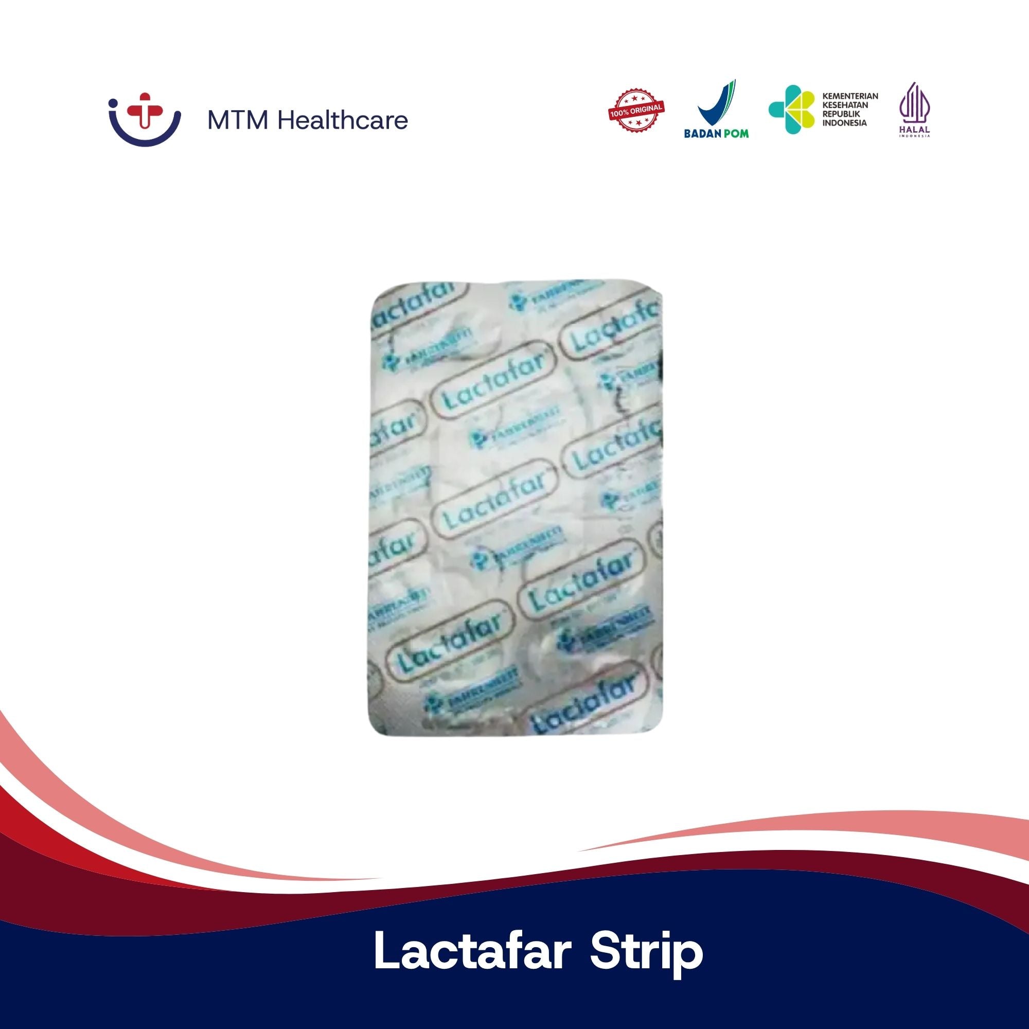 Lactafar Strip Isi 10 Tablet Vitamin Suplemen Kehamilan