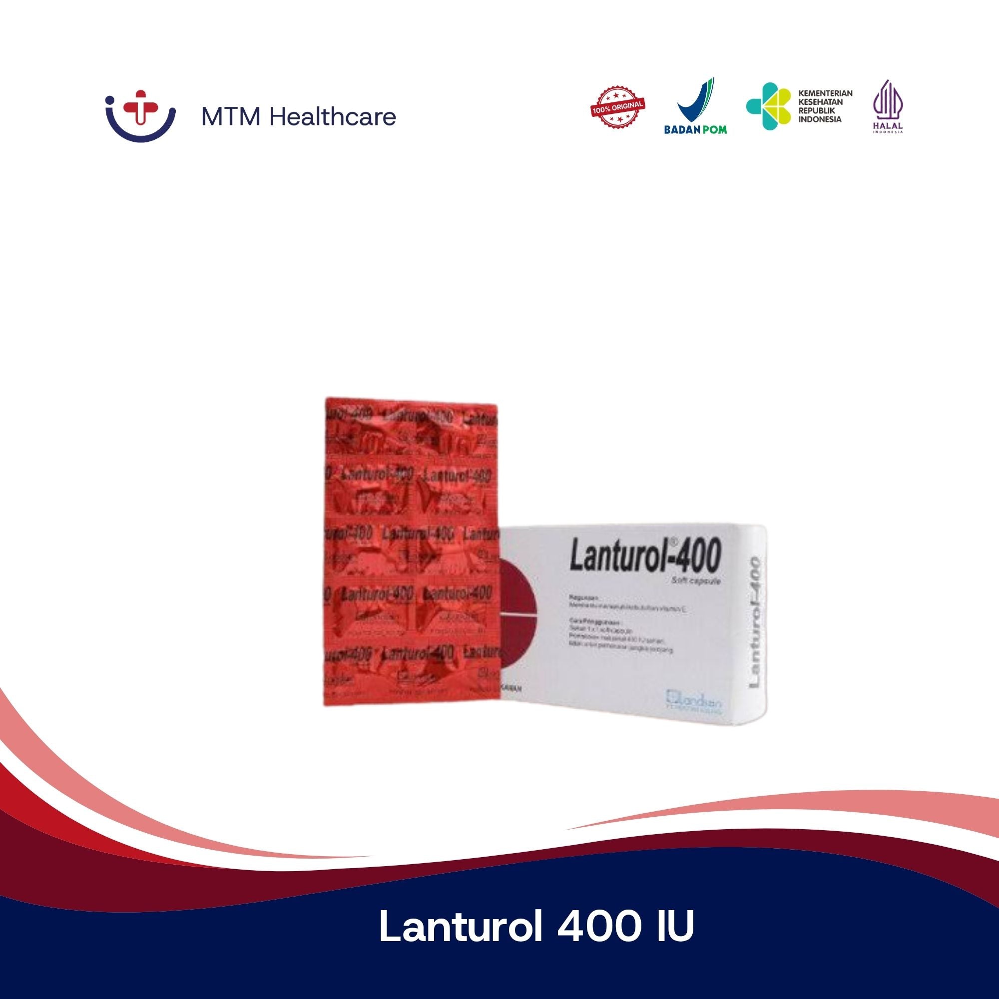 Lanturol 400 IU Vitamin E Strip Isi 10 Tablet