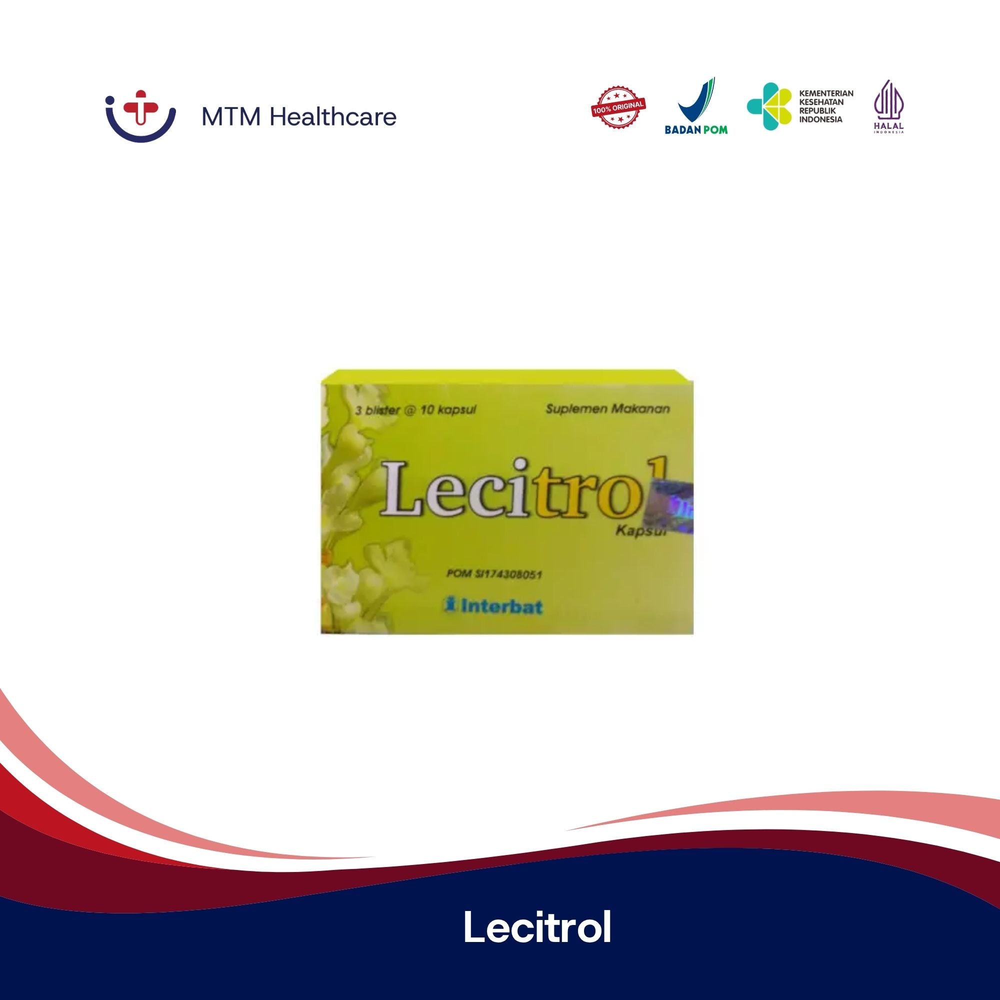 Lecitrol Isi 30 Tablet Kapsul Box Vitamin Suplemen Kesehatan