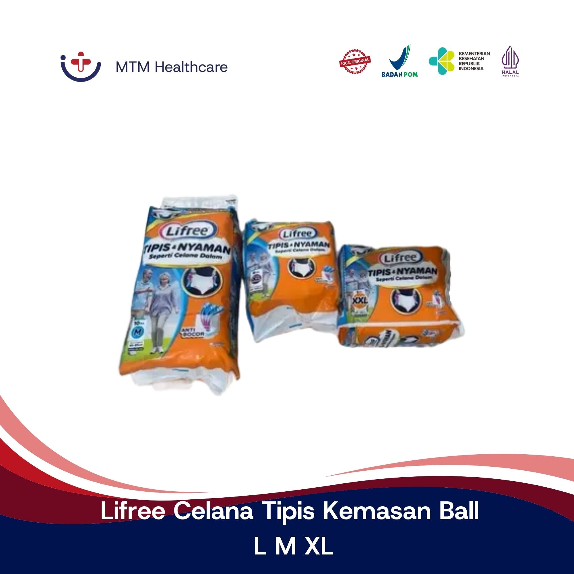 Lifree Celana Tipis Kemasan Ball L M XL XXL