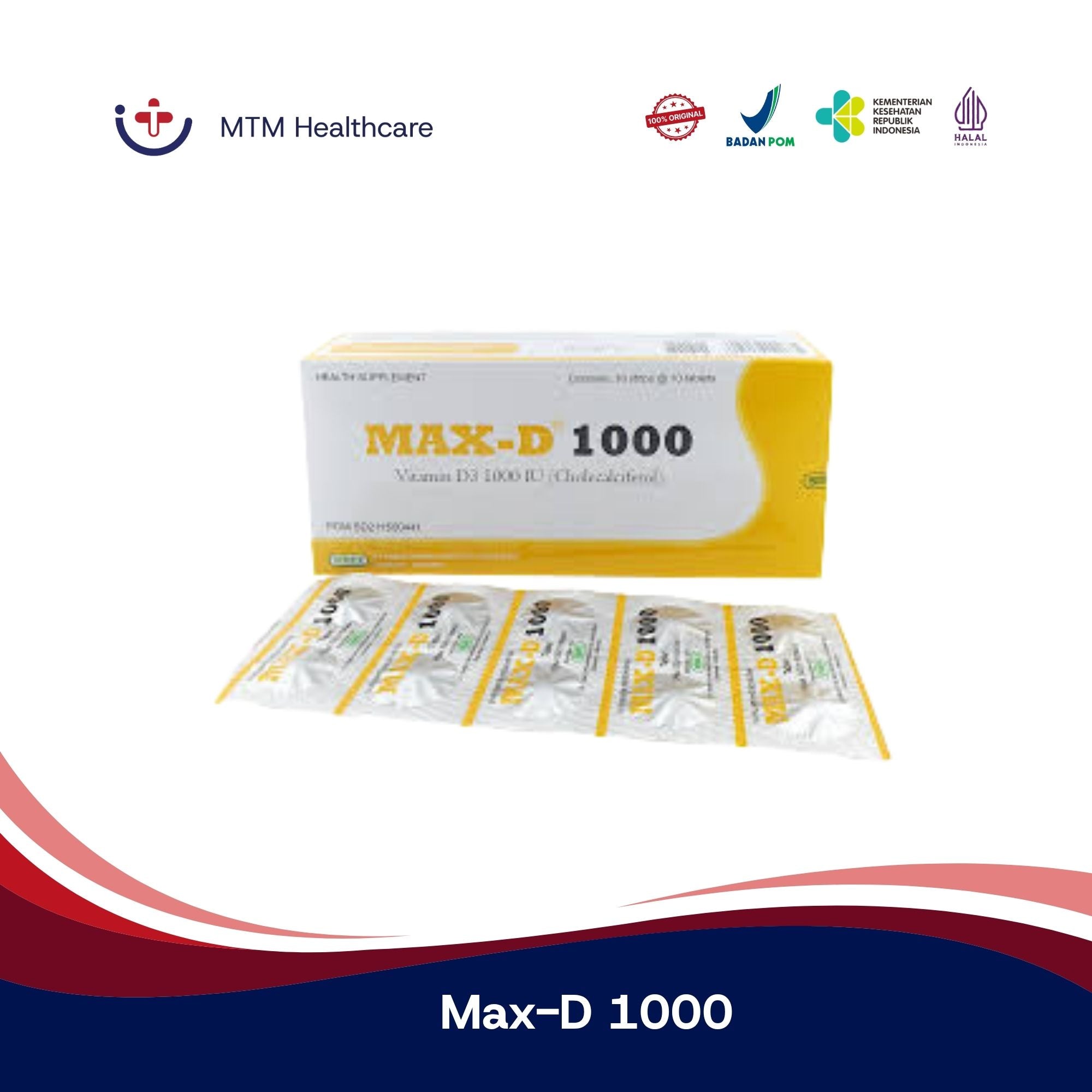 Max-D 1000 Isi 100 Tablet Vitamin D3 1000 IU