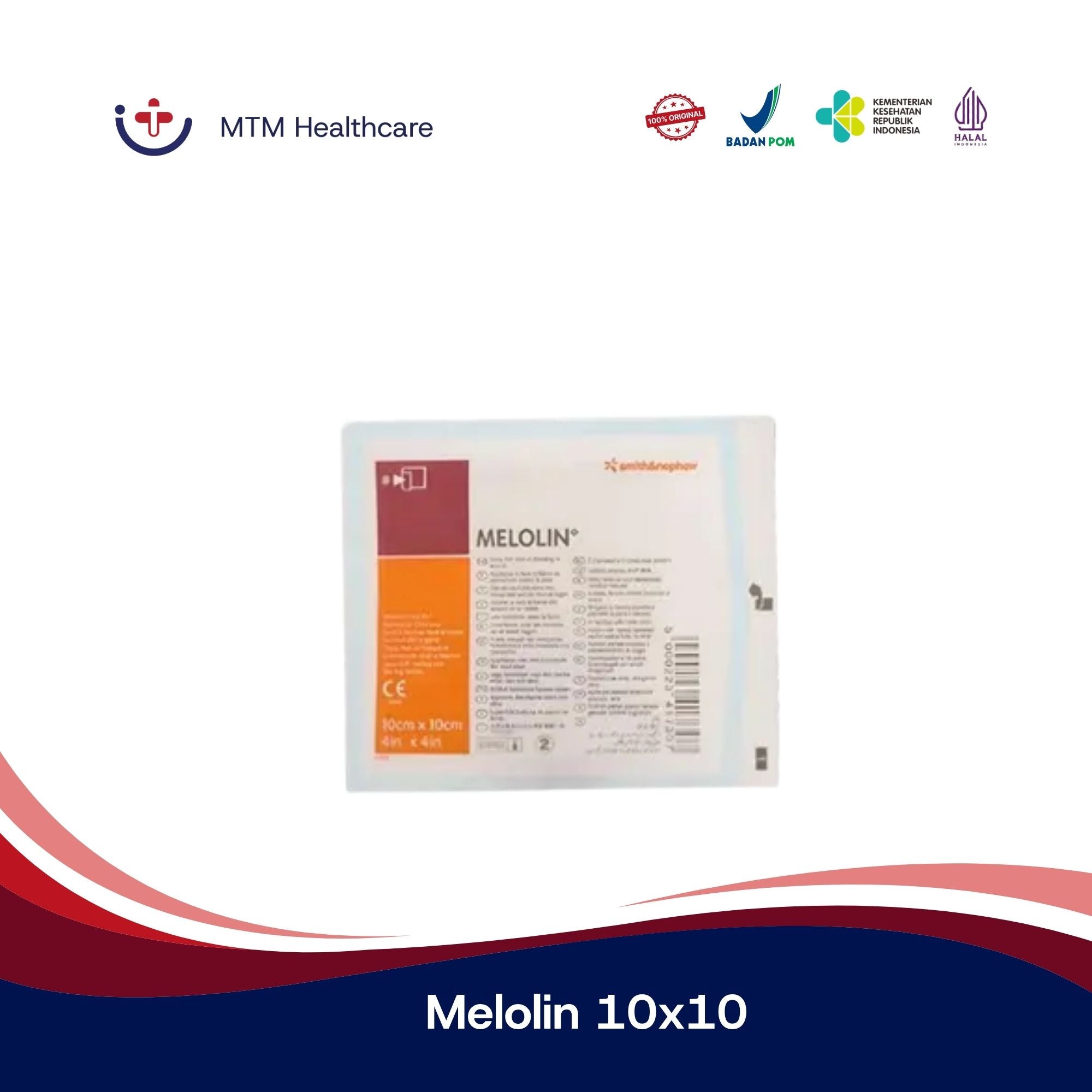 Melolin 10x10 Plester Luka Tahan Air