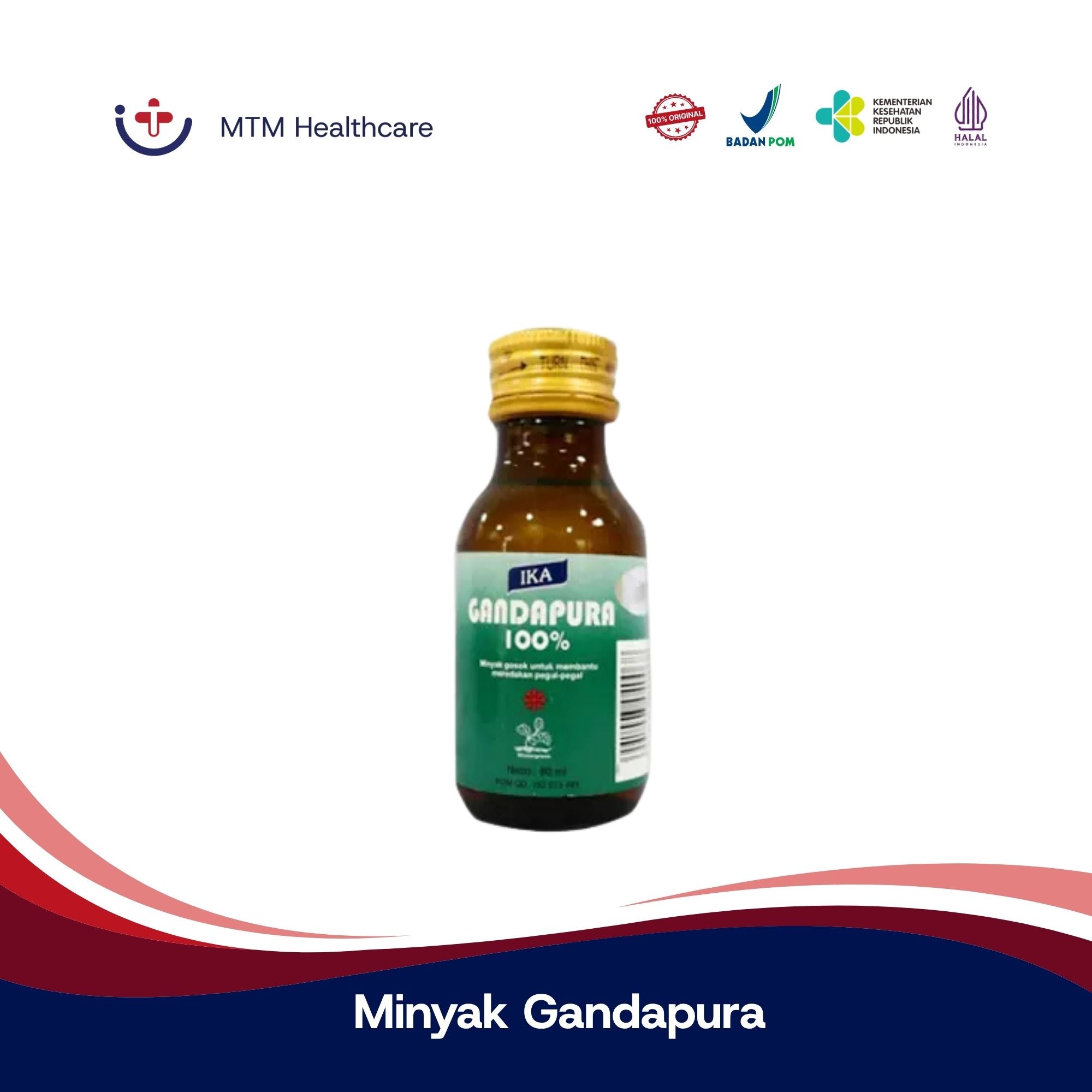 Minyak Gandapura 60Ml & 100Ml Ika Minyak Gosok