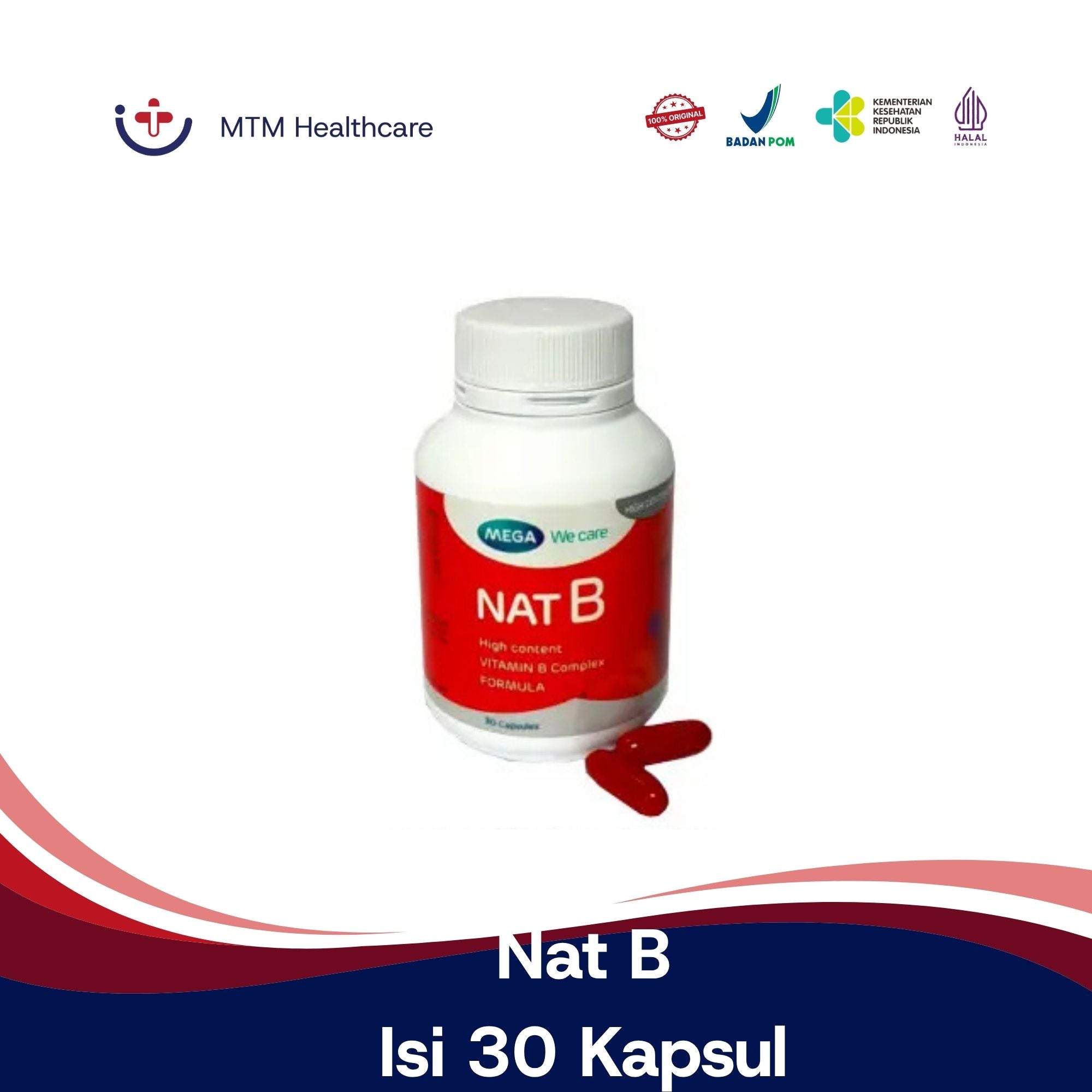 Nat B Vitamin B Complex Isi 30 Tablet Mega We Care