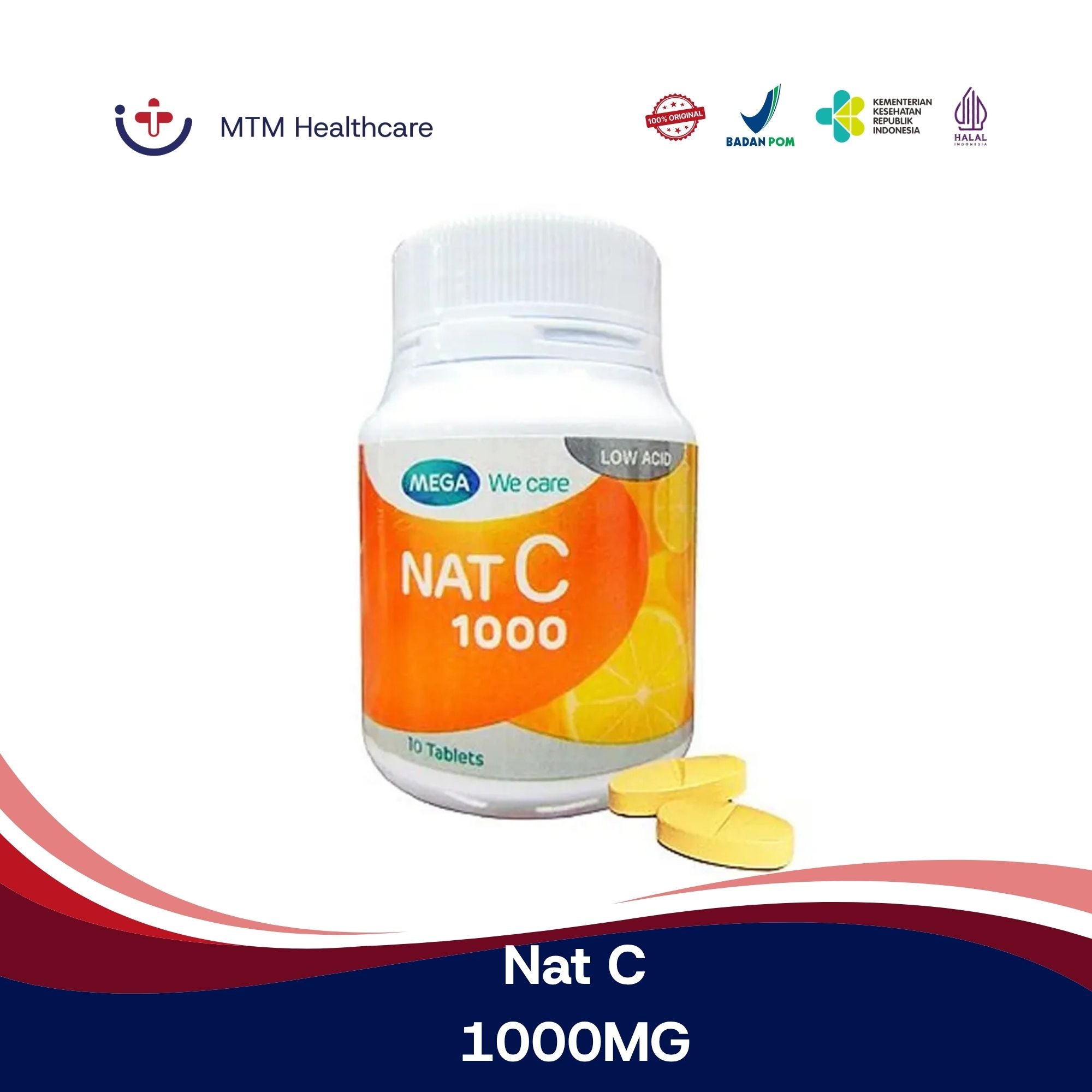 Nat C 1000 MG Isi 10 Tablet Vitamin Suplemen