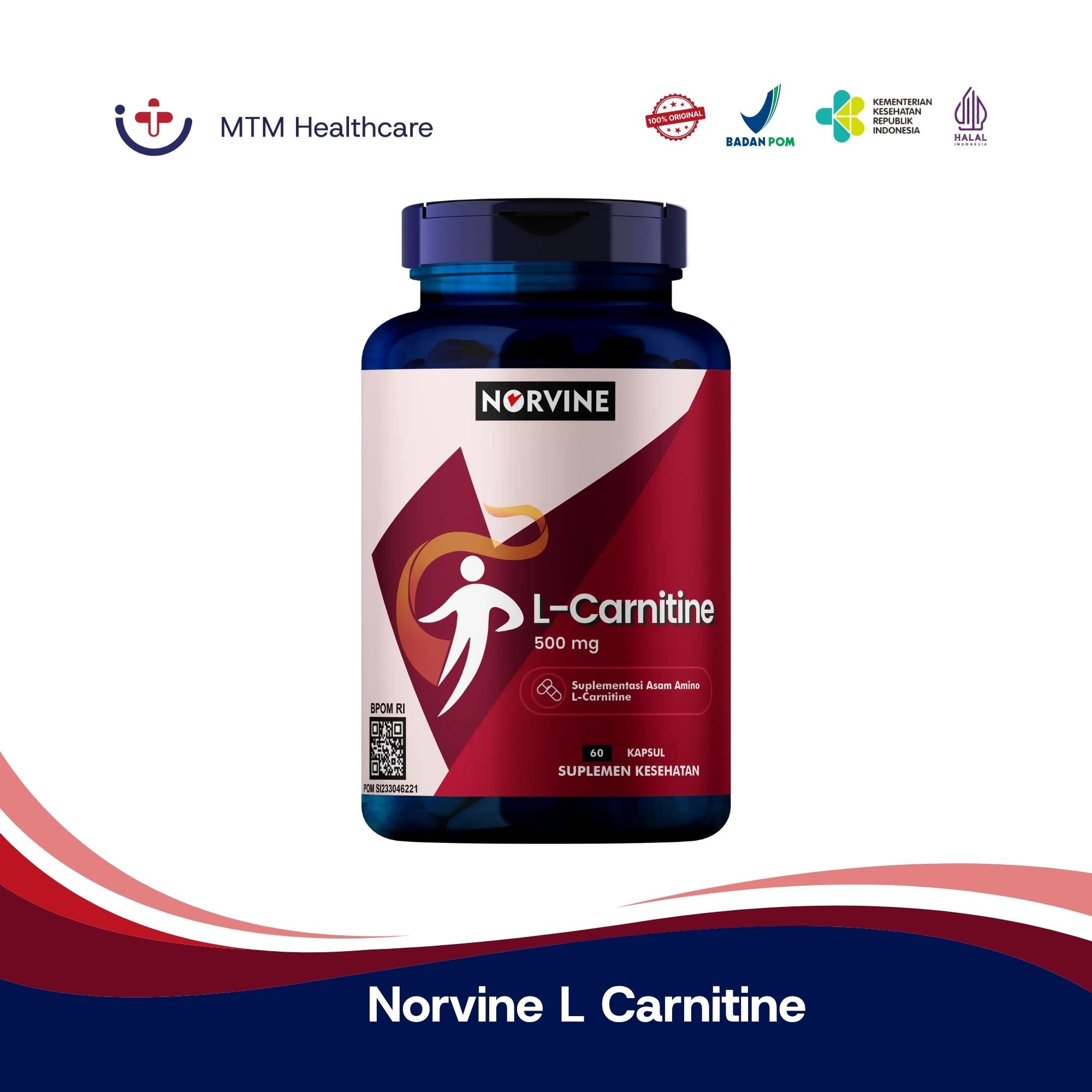 Norvine L Carnitine 500MG Botol Isi 60 Tablet