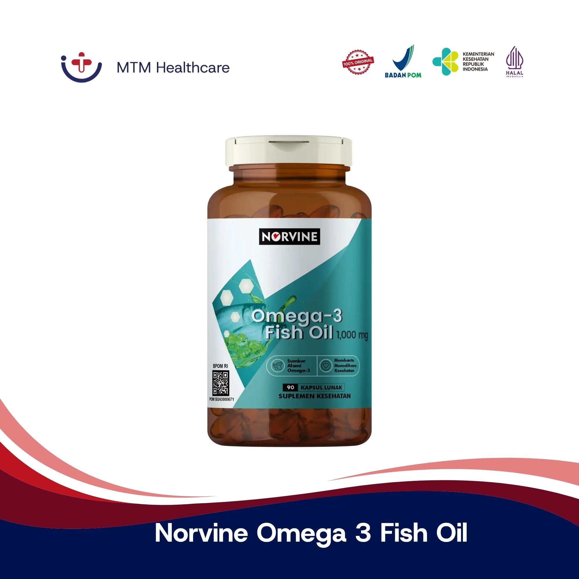 Norvine Omega 3 Fish Oil 1000MG Isi 90 Softgels