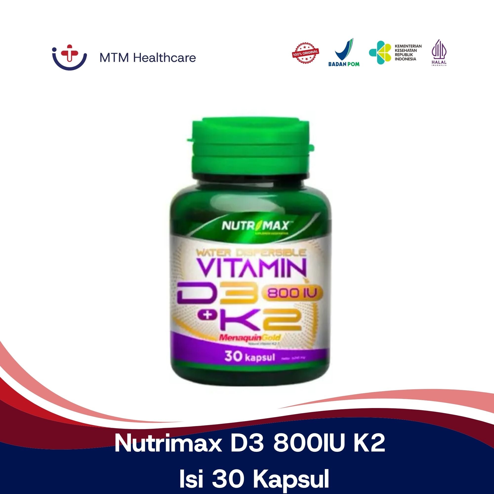 Nutrimax D3 800IU K2 Isi 30 Kapsul Vitamin Suplemen
