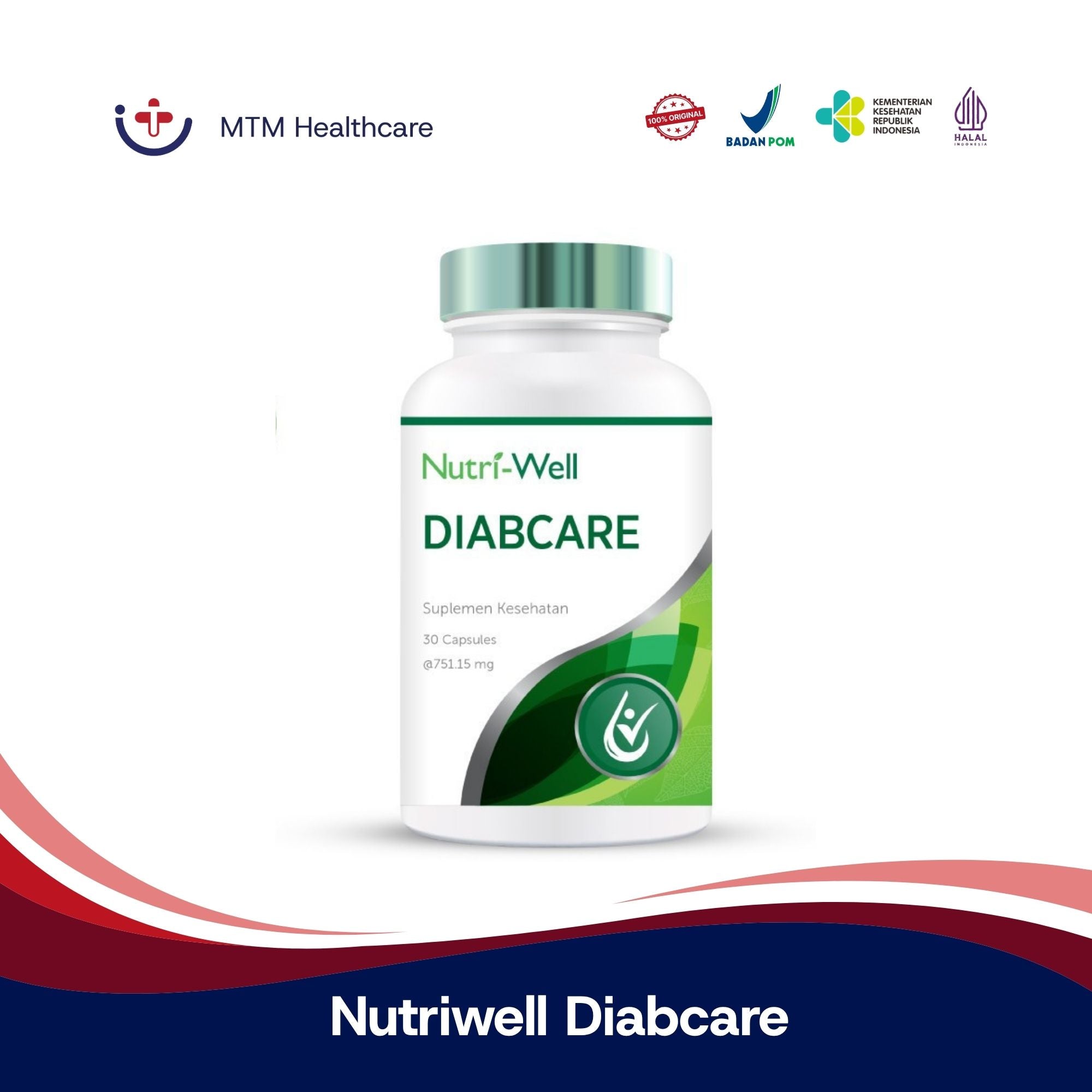 Nutriwell Diabcare Isi 30 Kapsul Vitamin Suplemen