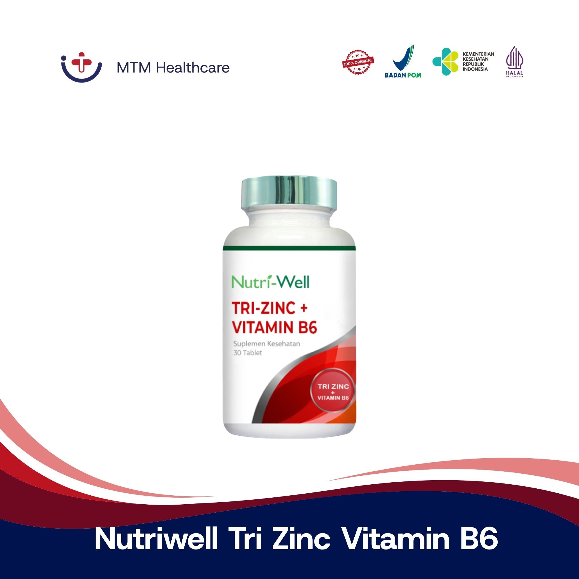 Nutriwell Tri Zinc Vitamin B6 Isi 30 Tablet