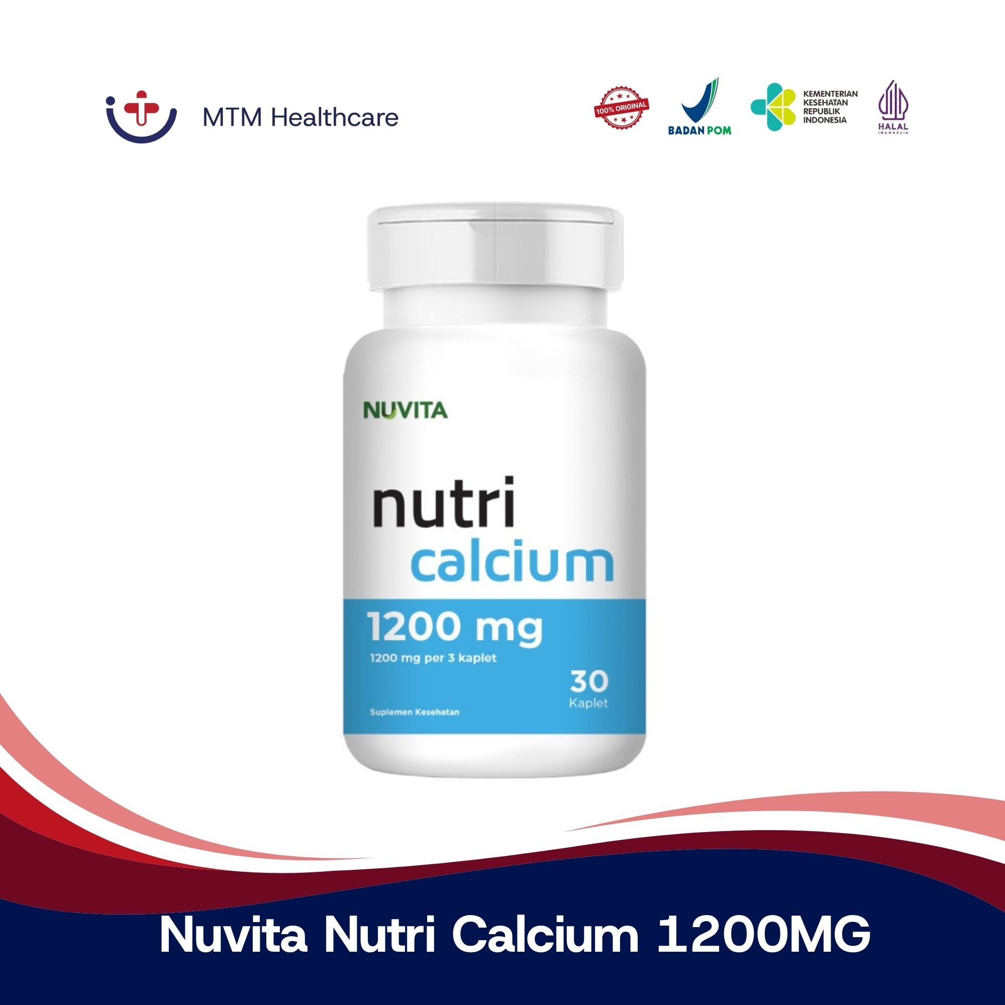 Nuvita Nutri Calcium 1200MG Botol Isi 30 Kaplet
