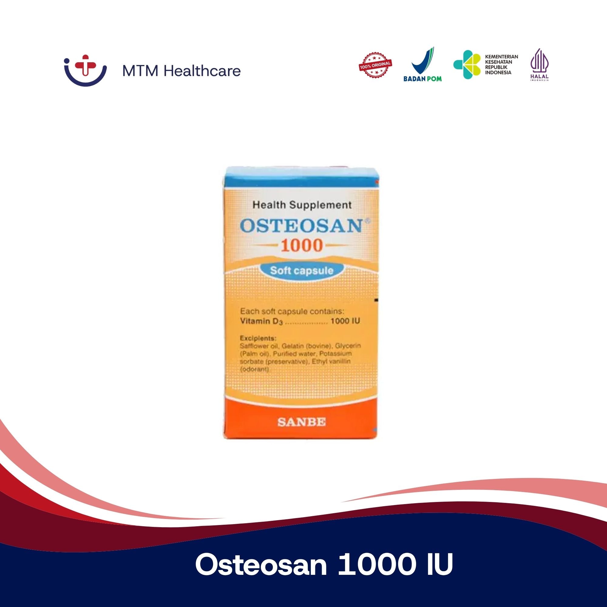 OSTEOSAN VITAMIN 1000 IU BOTOL 60 KAPSUL