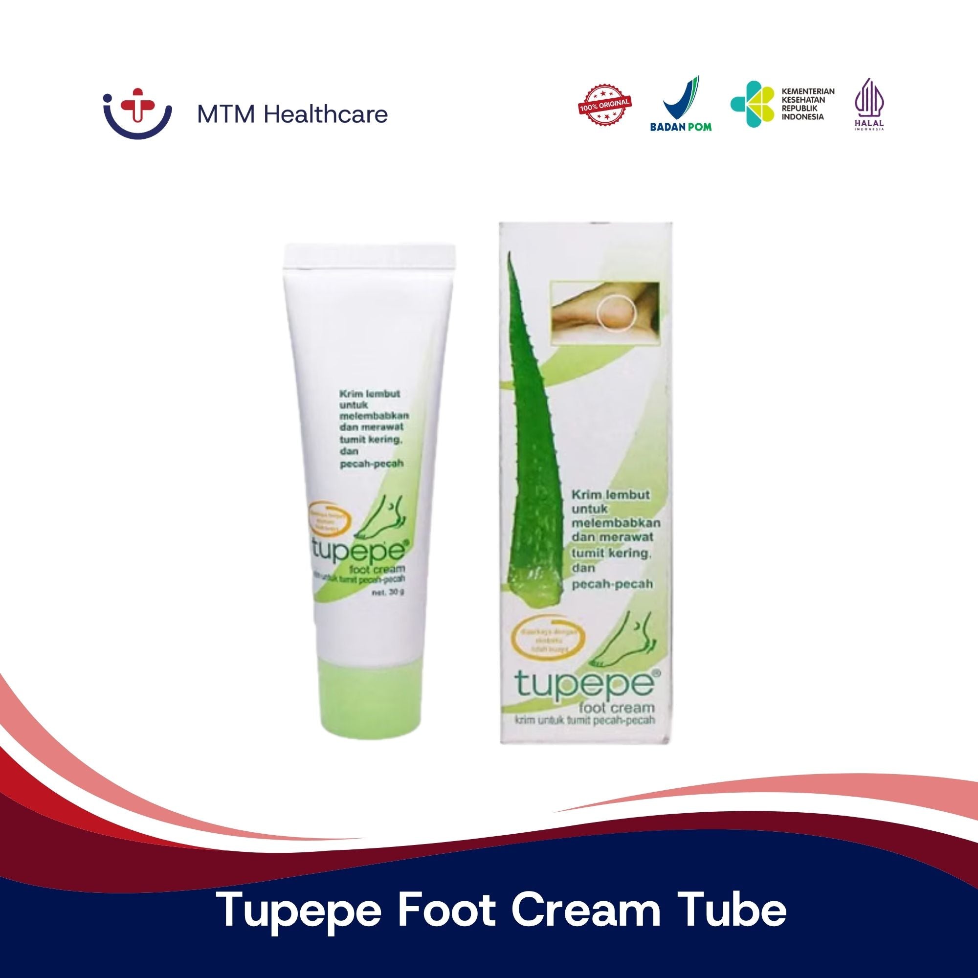 Tupepe Foot Cream 30 g - Krim Tumit Kasar dan Pecah-pecah