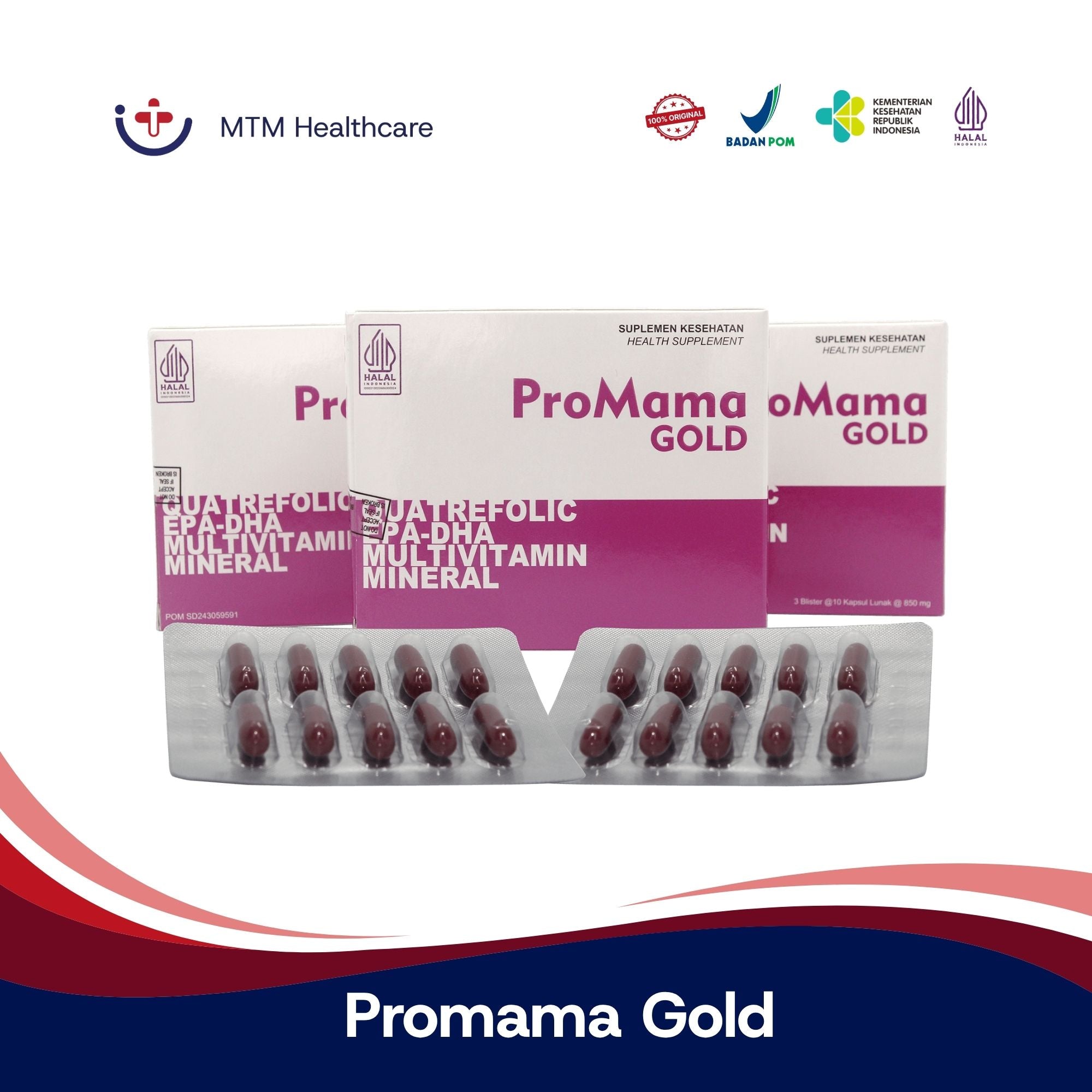 Promama Gold Box Isi 30 Tablet Vitamin Suplemen