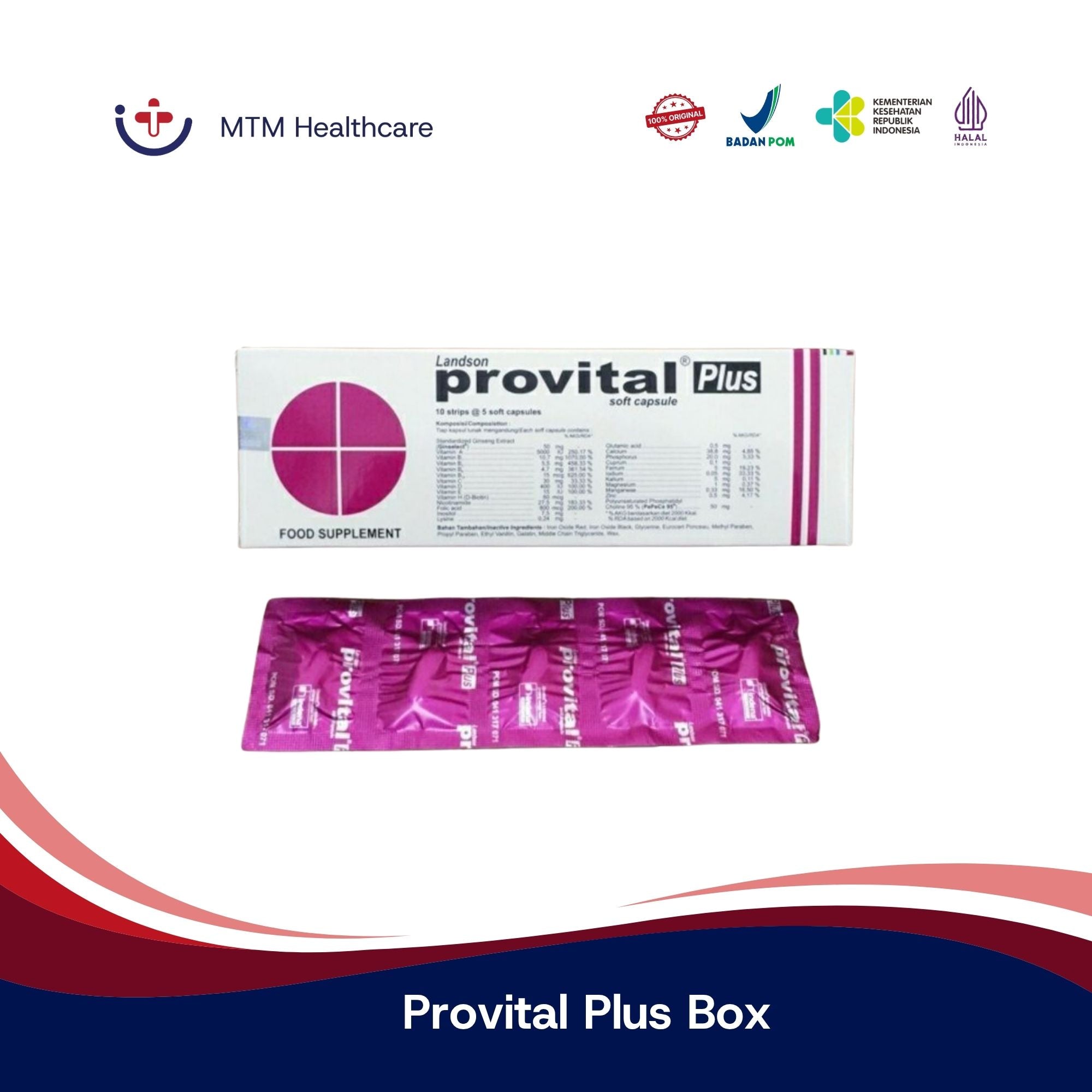 Provital Plus Box Isi 50 Tablet Suplemen Vitamin