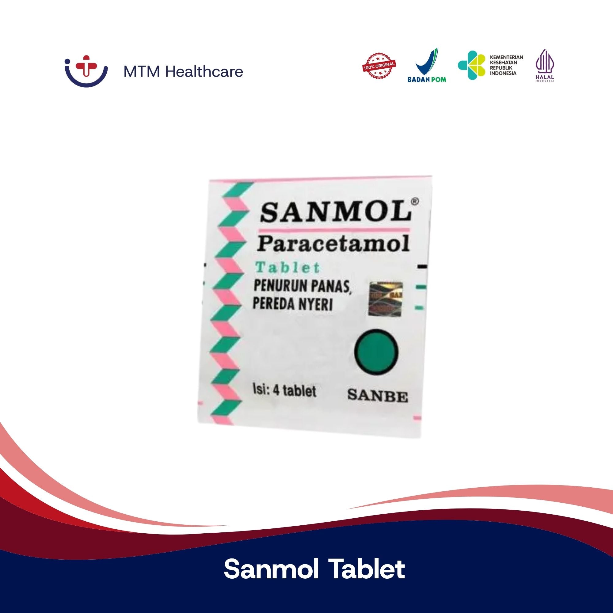 Sanmol Strip Isi 4 Tablet Obat