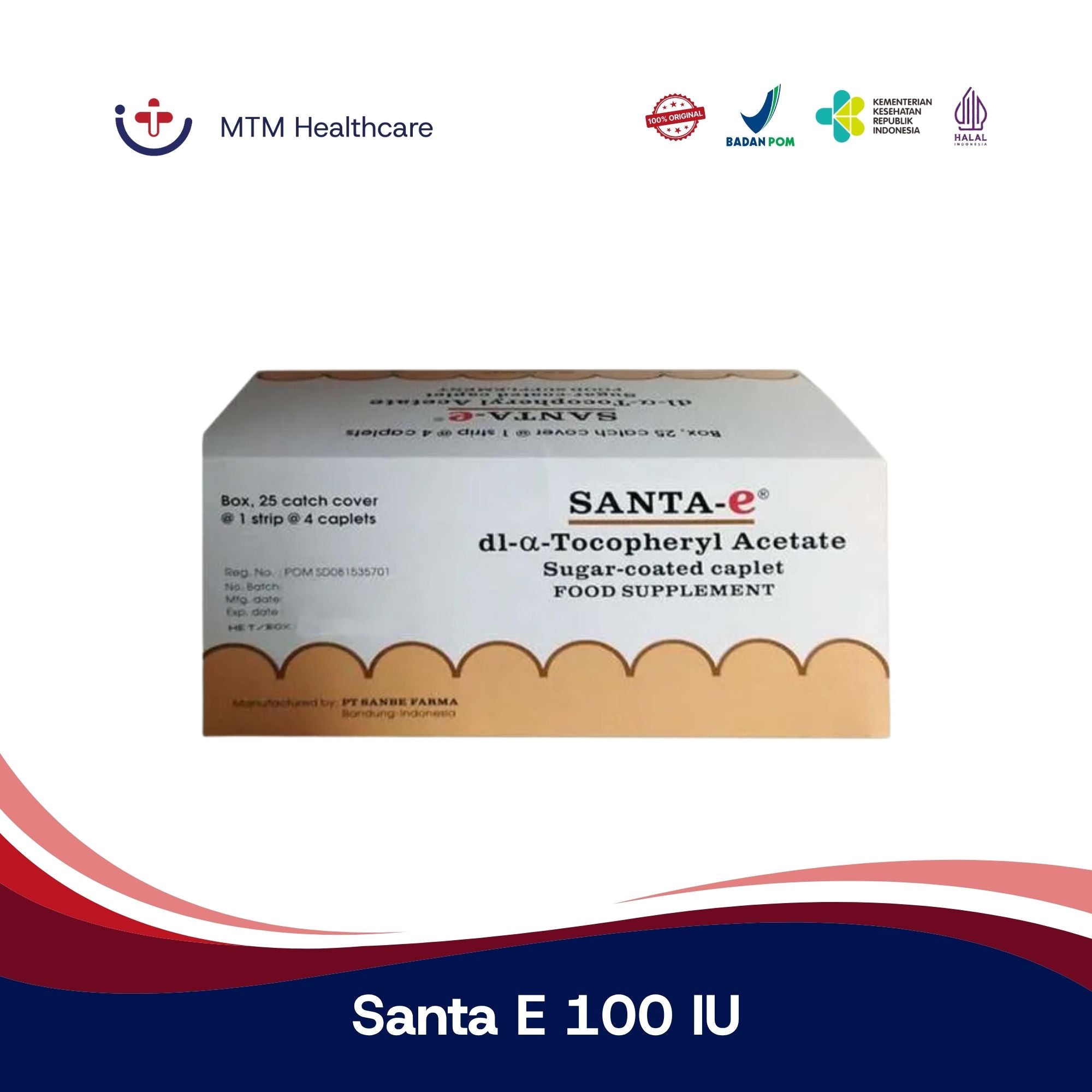 Santa E 100 IU Box 100 Kaplet - Suplemen Vitamin E