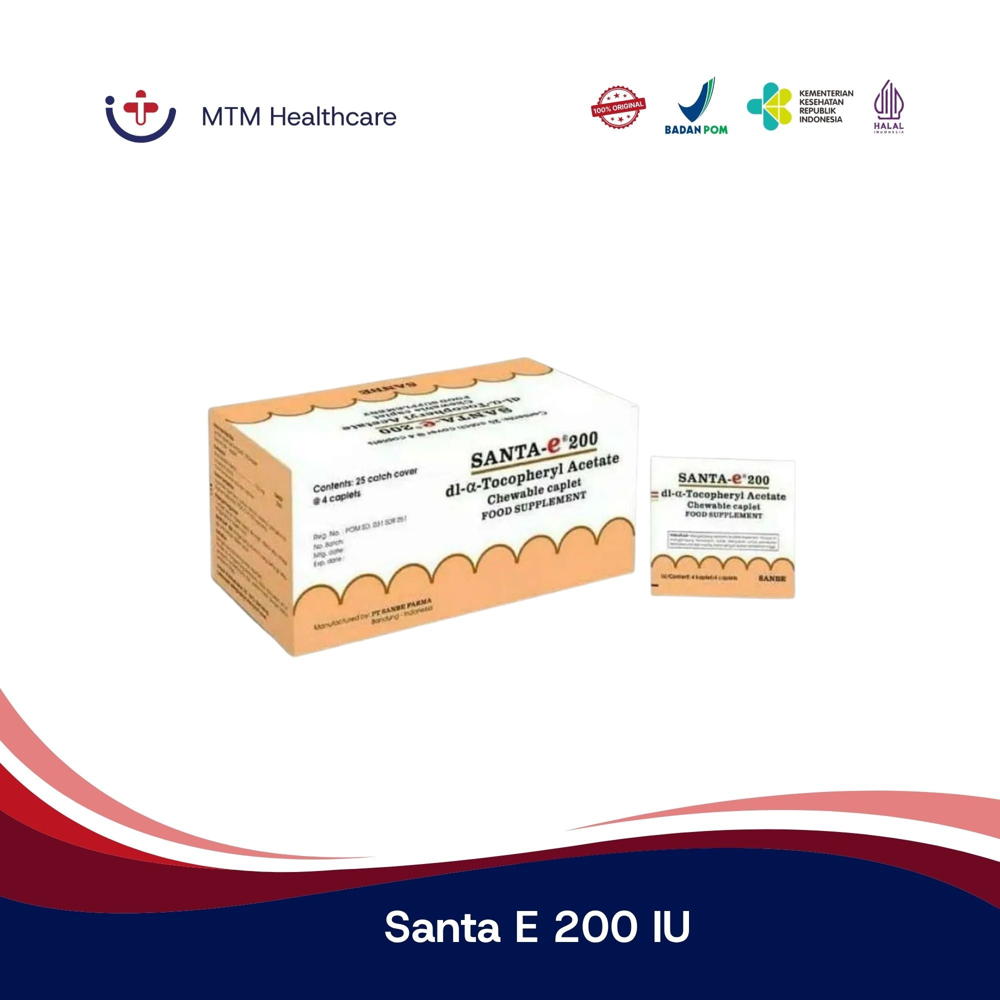 SANTA E 200 IU BOX 100 KAPLET 25 STRIP