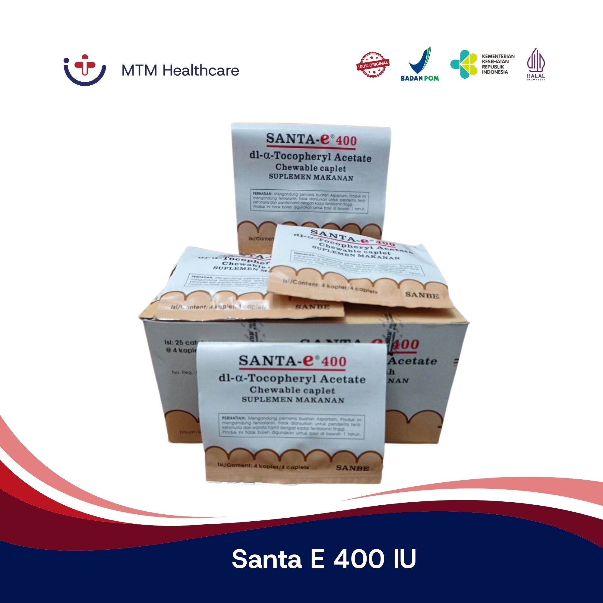 Santa E 400 IU box 100 kaplet Vitamin 25 strip