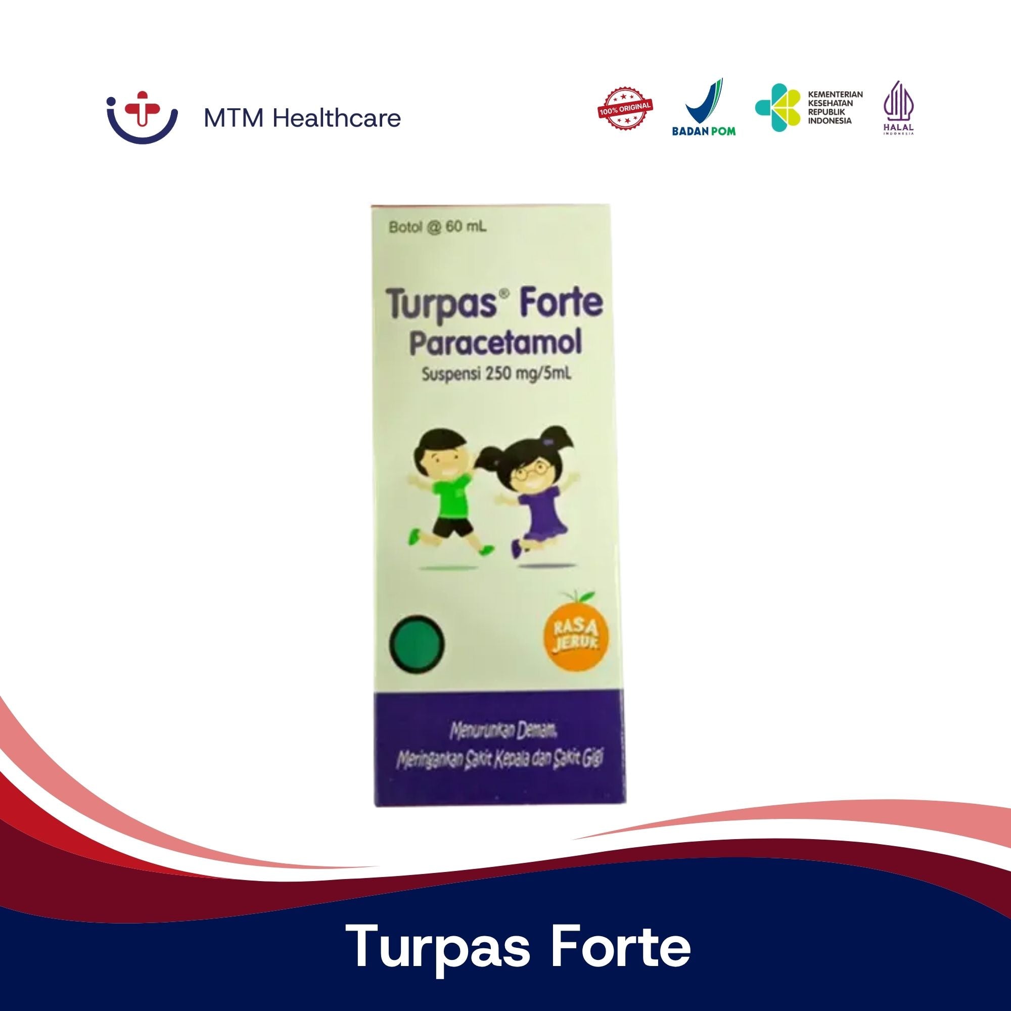 TURPAS FORTE 250 MG/5 ML SUSPENSI RASA JERUK 60 ML