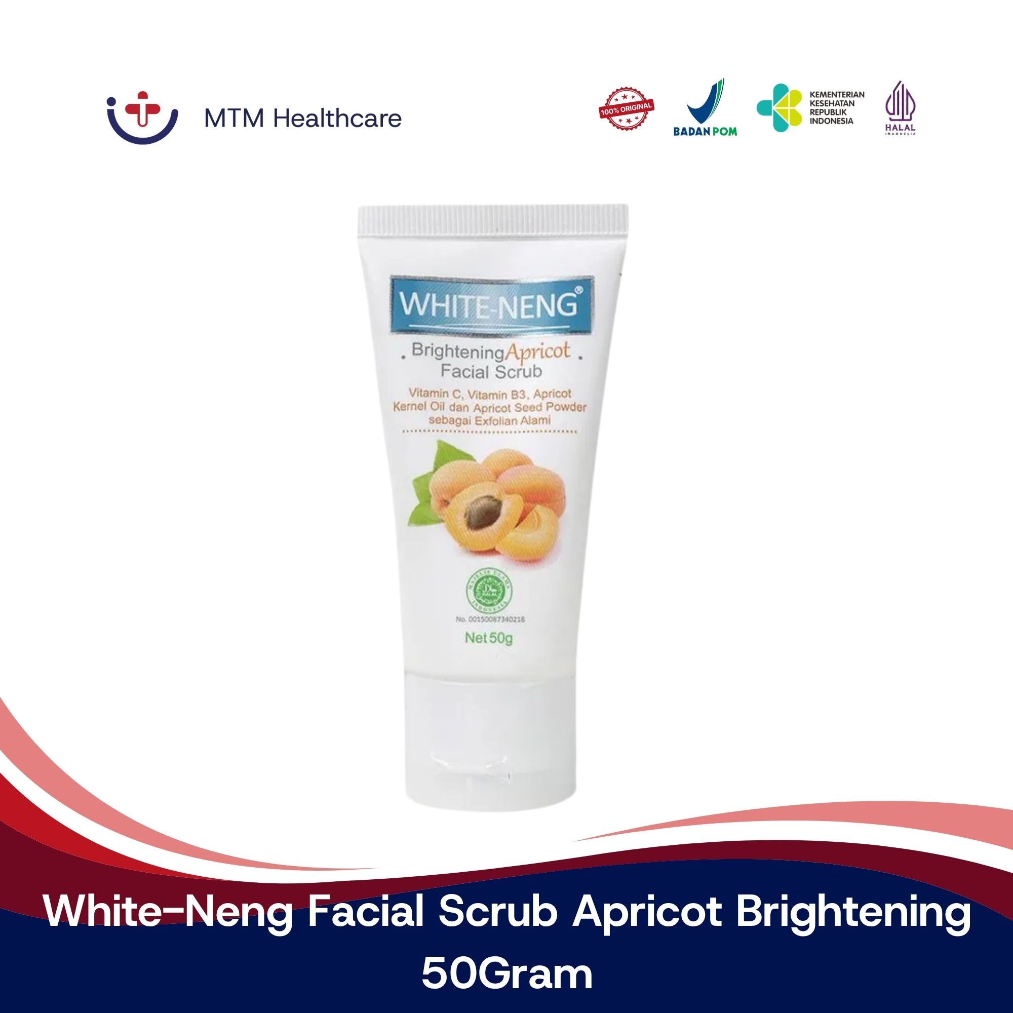 White-Neng Facial Scrub Apricot Brightening 50Gram