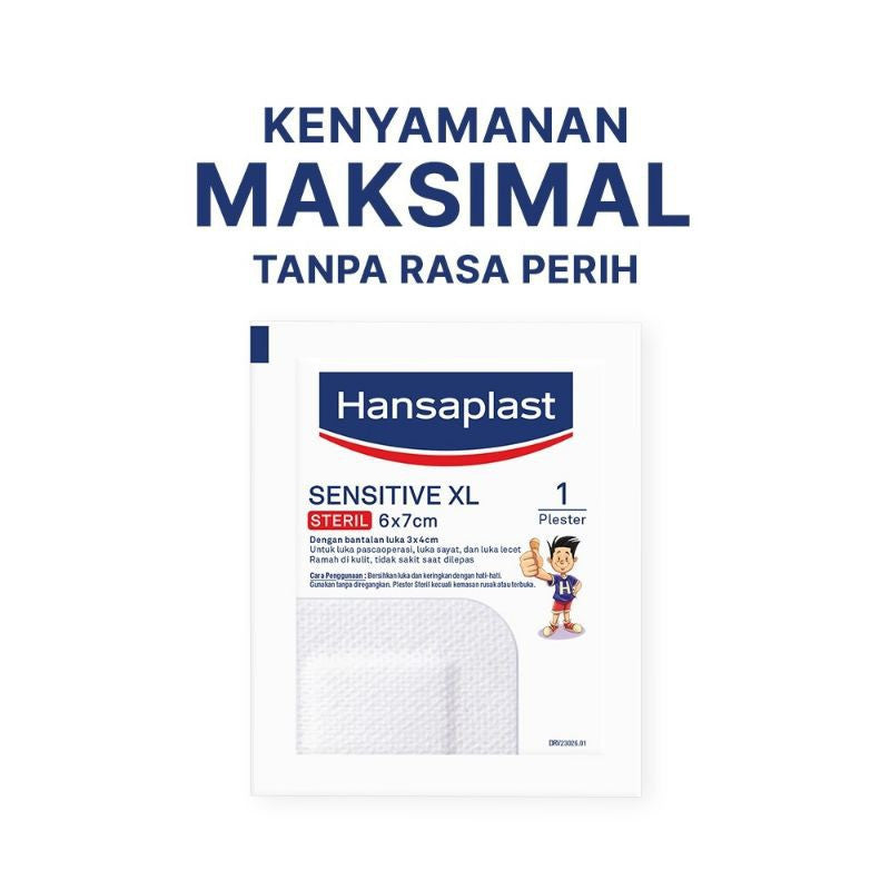 HANSAPLAST SENSITIF XL STERIL 6 X 7 CM SACHET 1 PLESTER