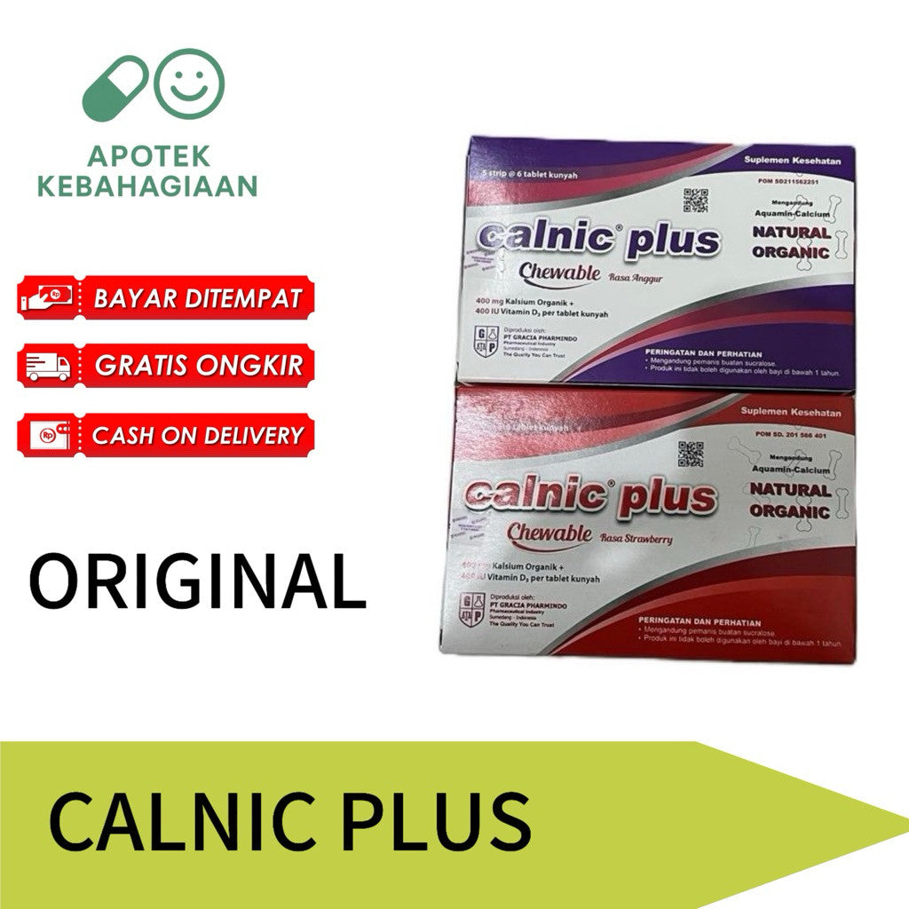 Calnic Plus Chewable Strawberry & Anggur Box Isi 30 Tablet